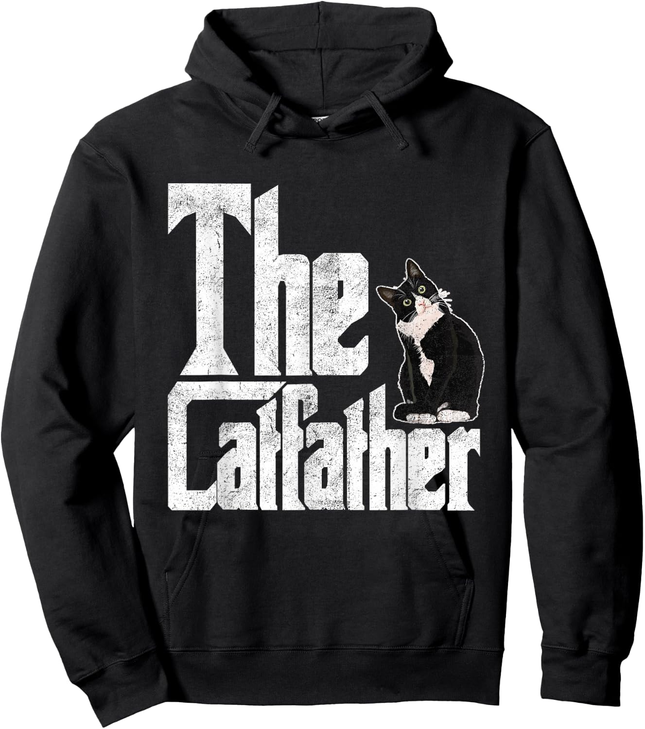 The Catfather Cat Father Mafia Whiskers Male Daddy Small Hoodie - Hoodie | Black
