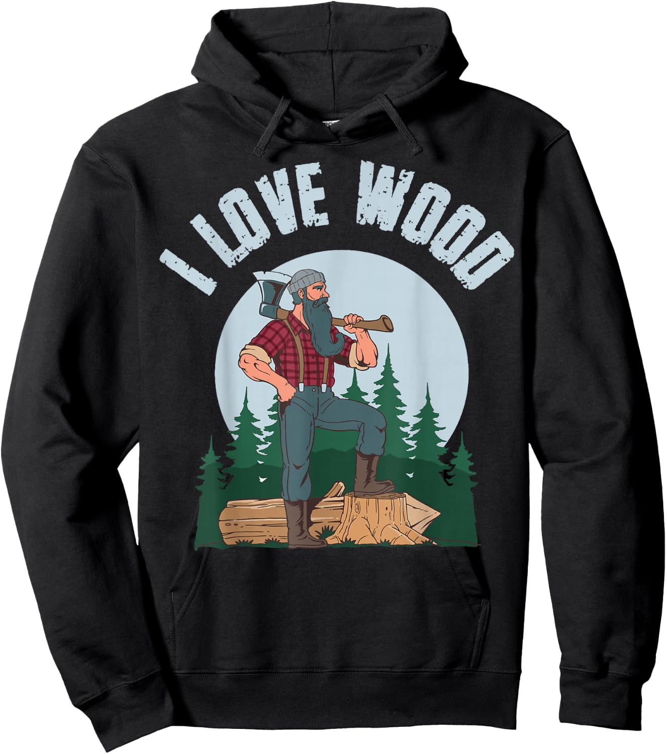 I Love Wood Hoodie - Hoodie | Black