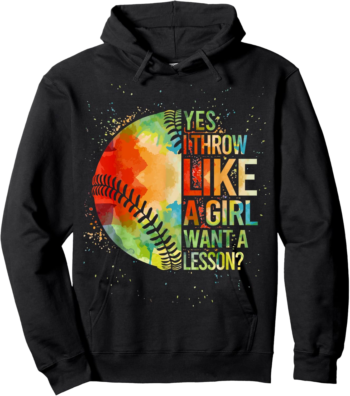 Softball-Shirt Yes I Throw Like a Girl Funny Mom Teen Women Hoodie - Hoodie | Black
