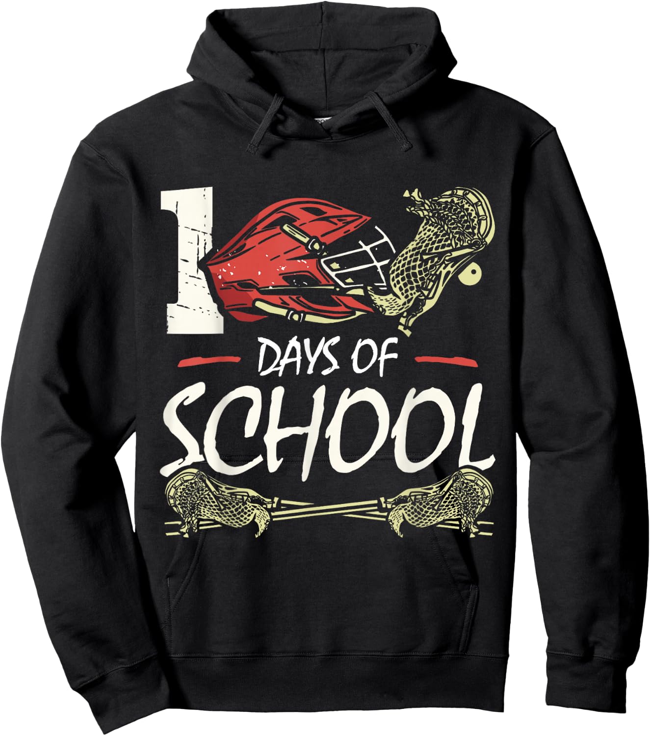 100 Days Of School Sports Game Lacrosse Player Student Hoodie - Hoodie | Black