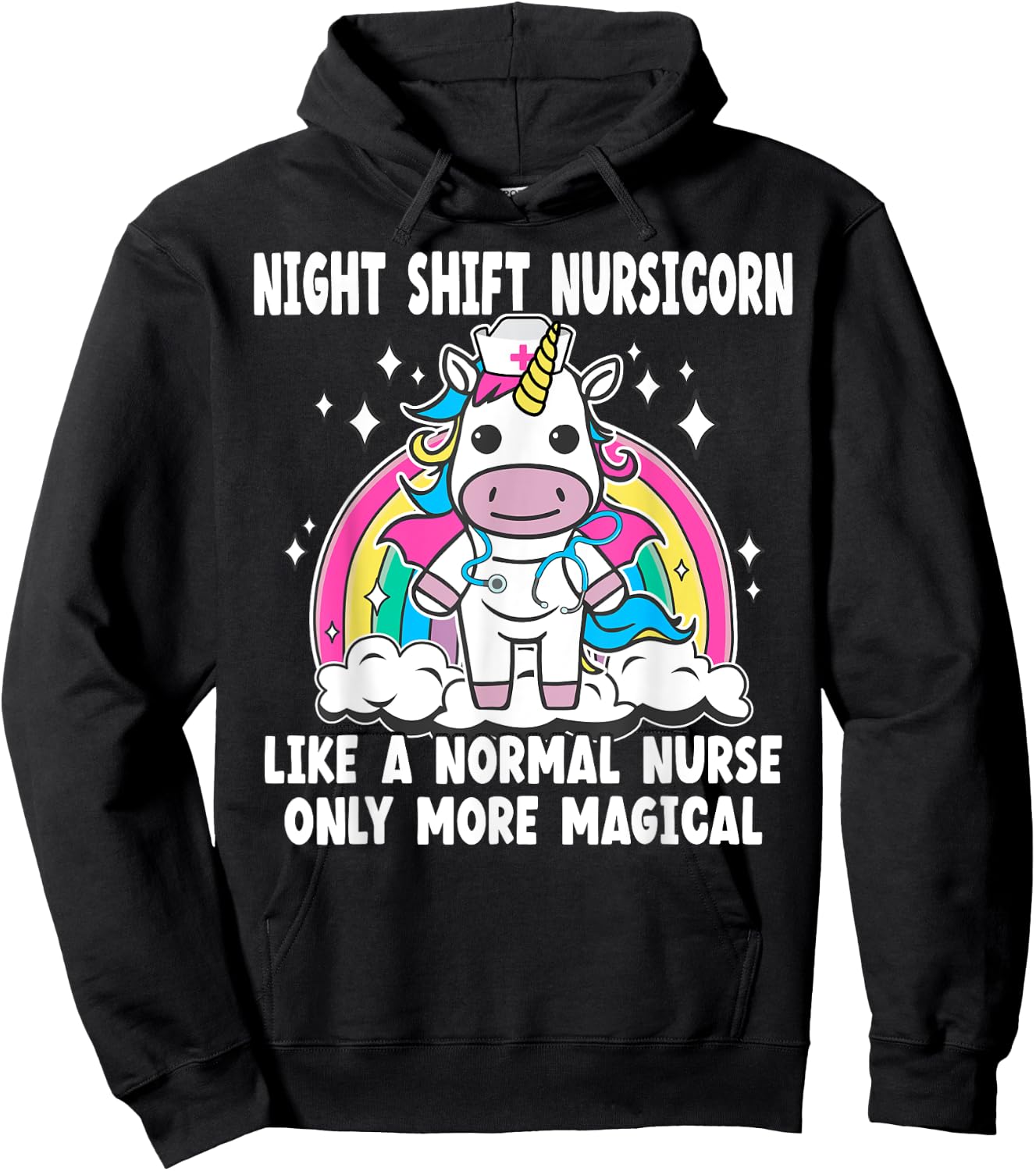 Night Shift Nursicorn like a normal Night Shift Nurse Hoodie - Hoodie | Black