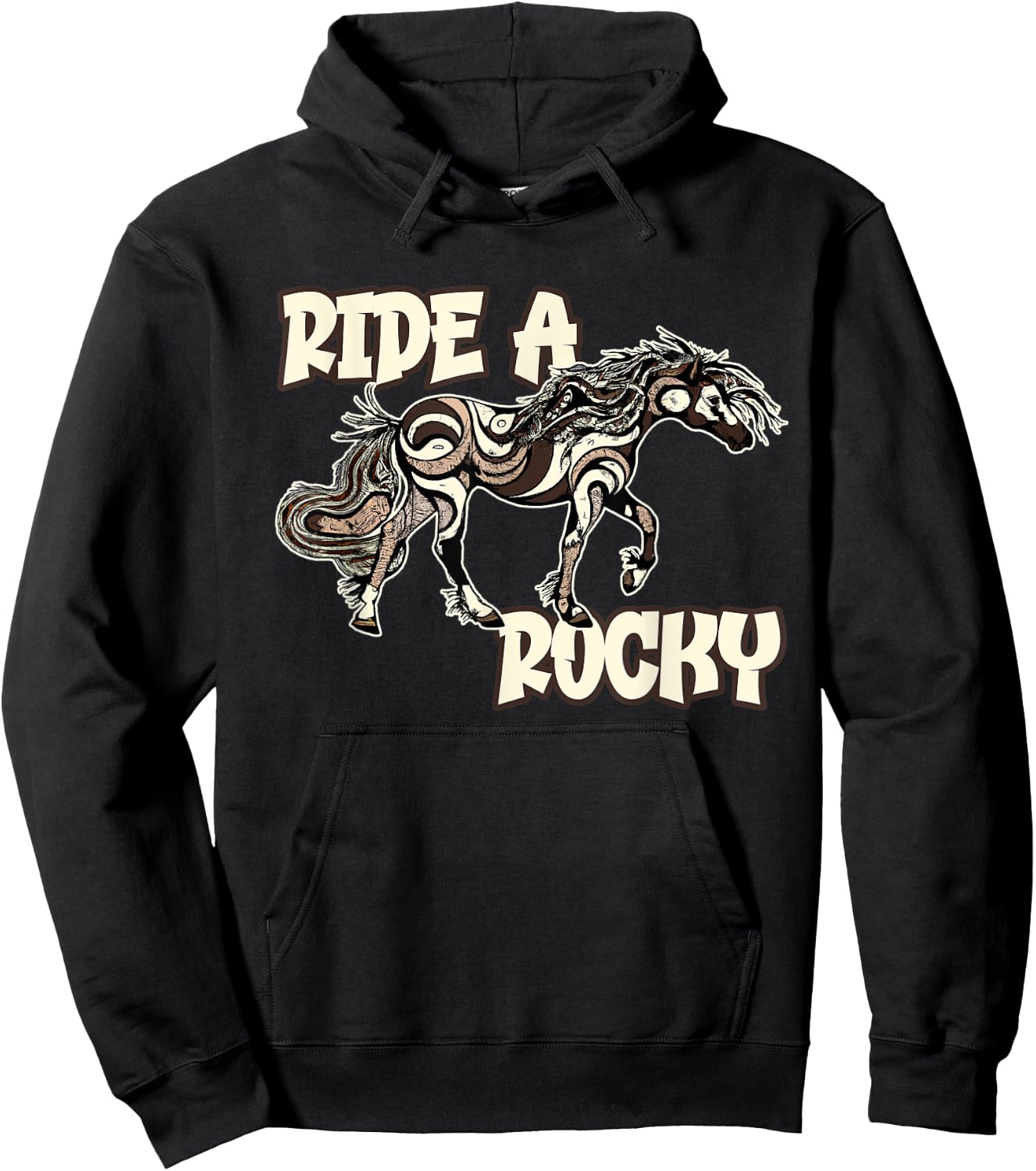 Rocky Mountain Beauty: Cute Swirl Design For Gaited Horses Hoodie - Hoodie | Black
