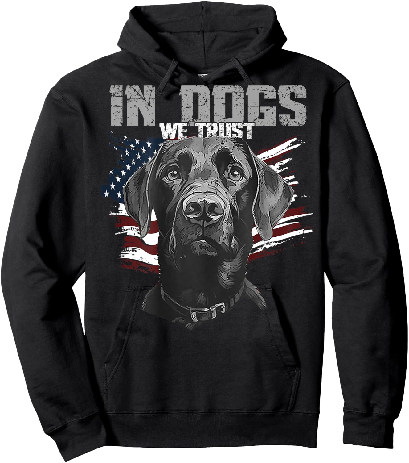 Black Lab In Dogs We Trust (on back) Hoodie - Hoodie | Black