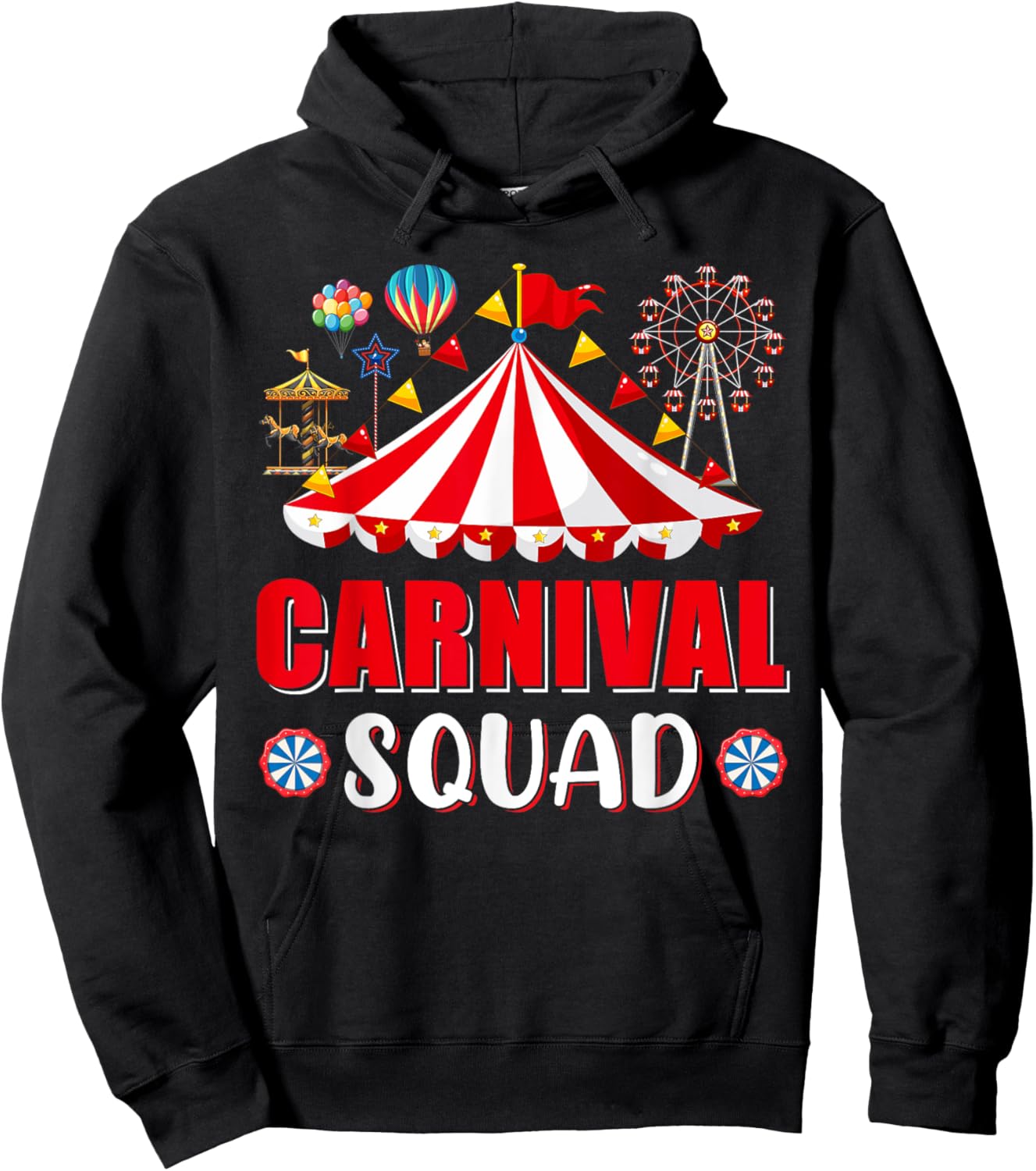 Carnival Squad Funny Circus Staff Costume Circus Theme Party Hoodie - Hoodie | Black