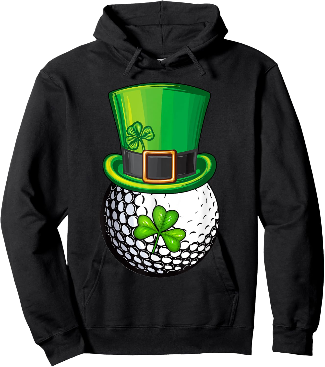 Shamrock Golf St Patricks Day Boy Men Ball Leprechaun Golfer Hoodie - Hoodie | Black