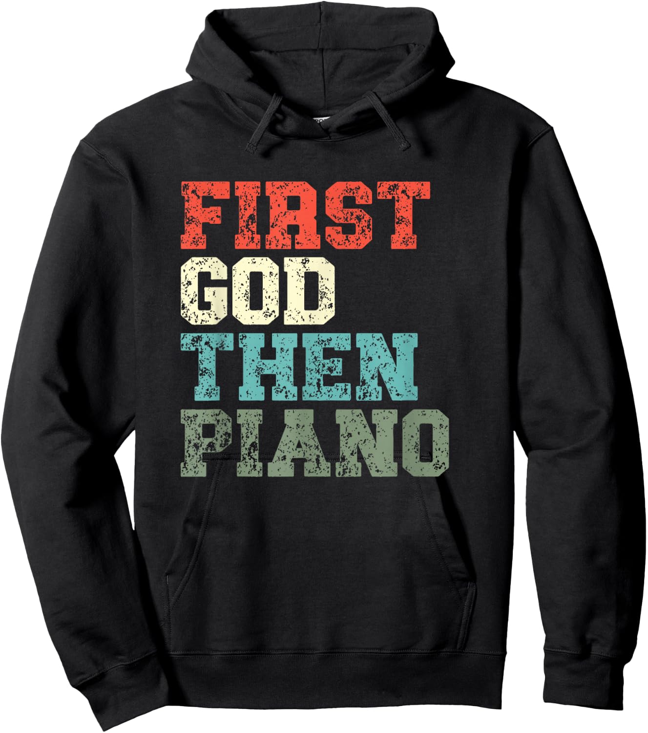 First God Then Piano Player Christian Believer Hoodie - Hoodie | Black