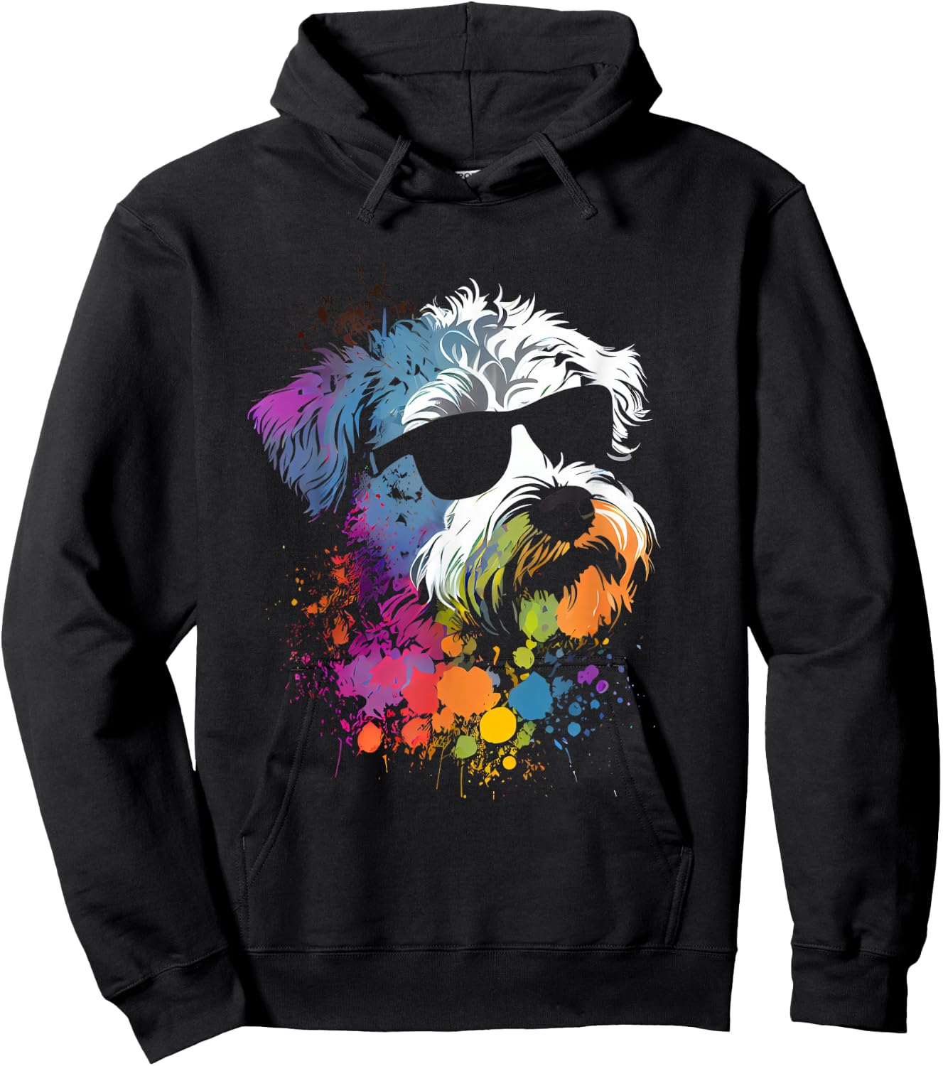 Schnoodle walking dog fans schnauzer dog Hoodie - Hoodie | Black
