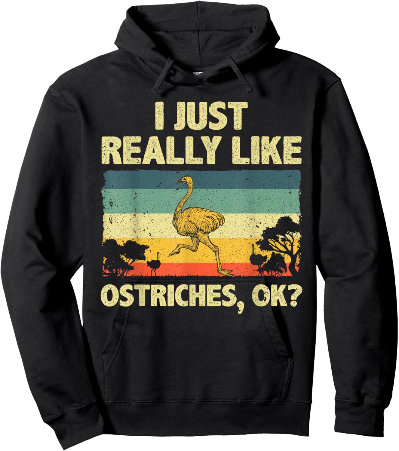 Funny Ostrich Design Women Kids Ostrich Animal Lover Hoodie - Hoodie | Black