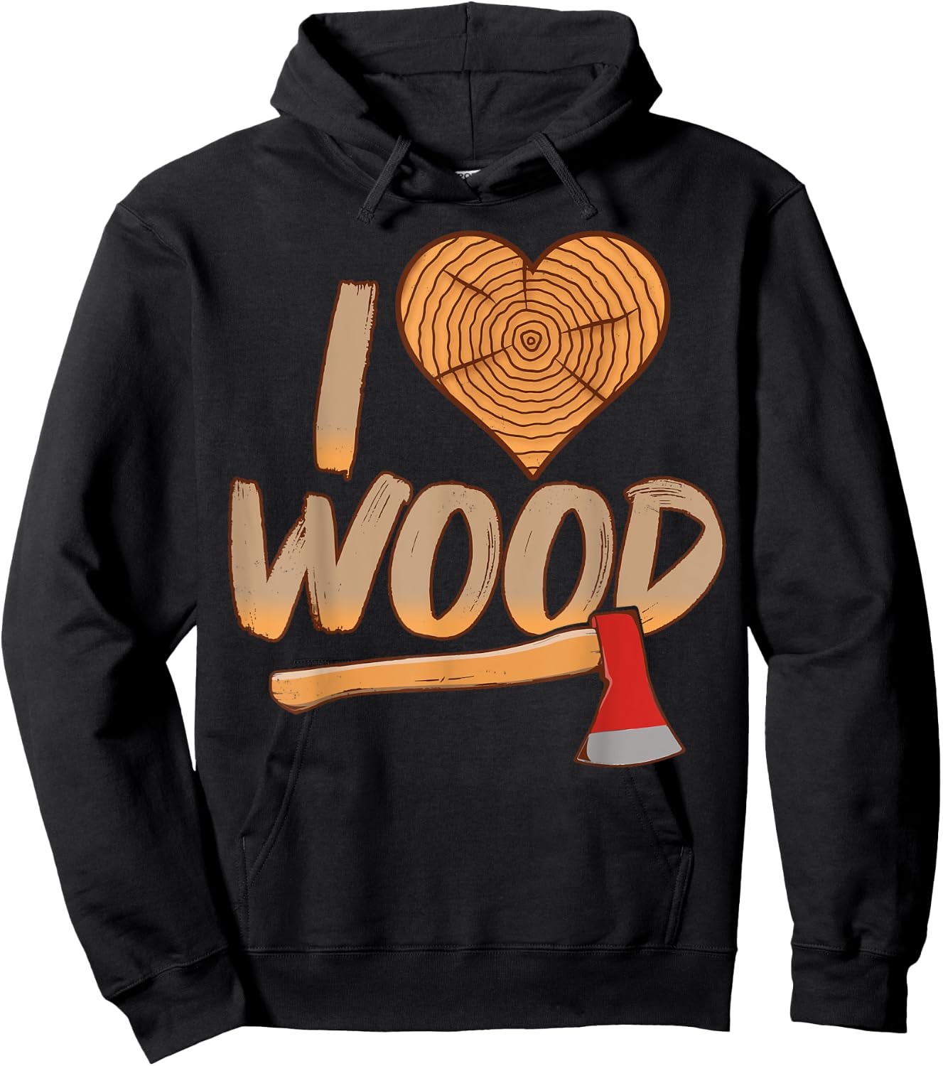 I Heart Wood Shirt Wood Worker Lumberjack Gift Hoodie - Hoodie | Black