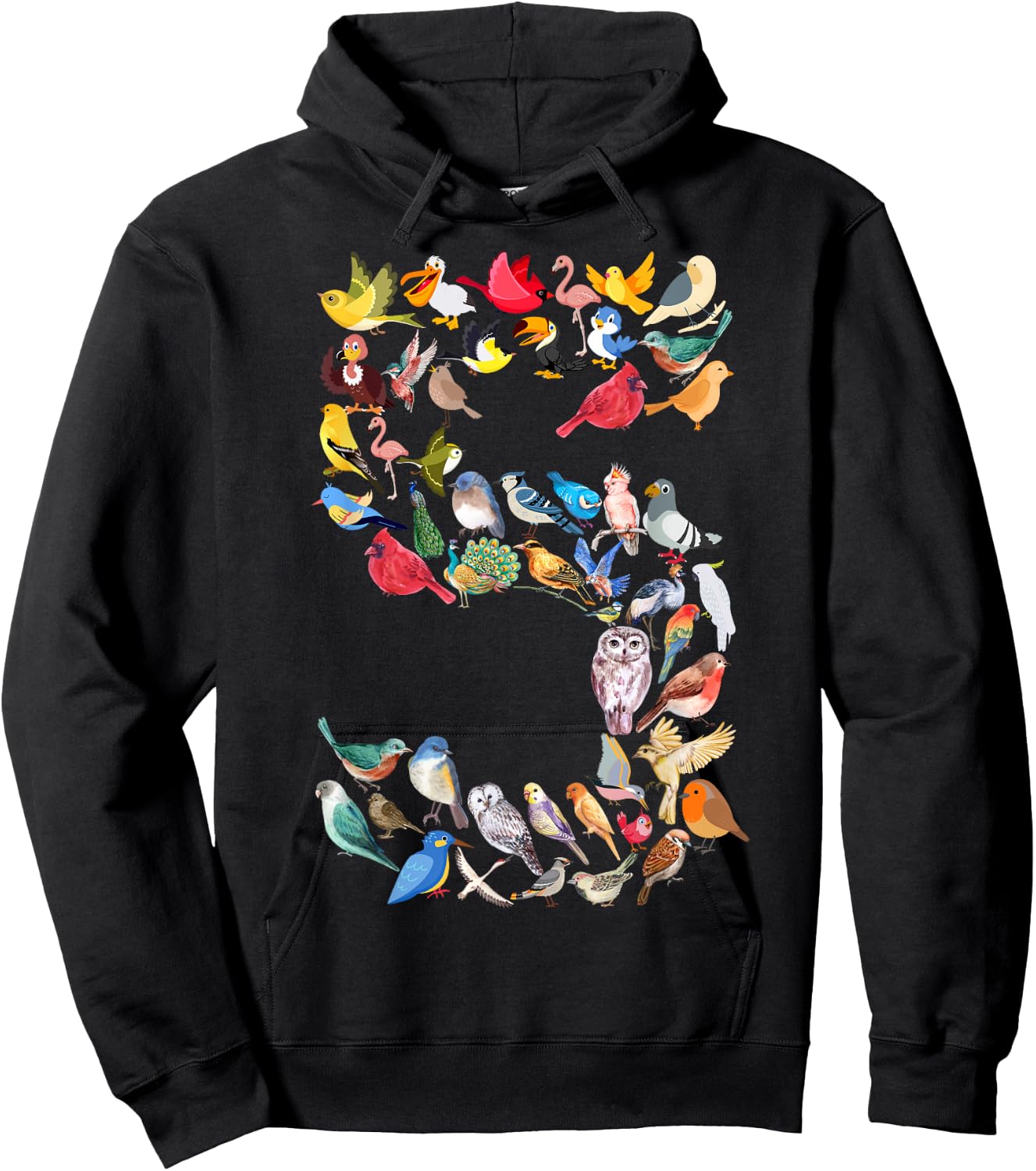 Kids 5th Birthday Birds Themed 5 Year Old Boys Bird Lover Hoodie - Hoodie | Black