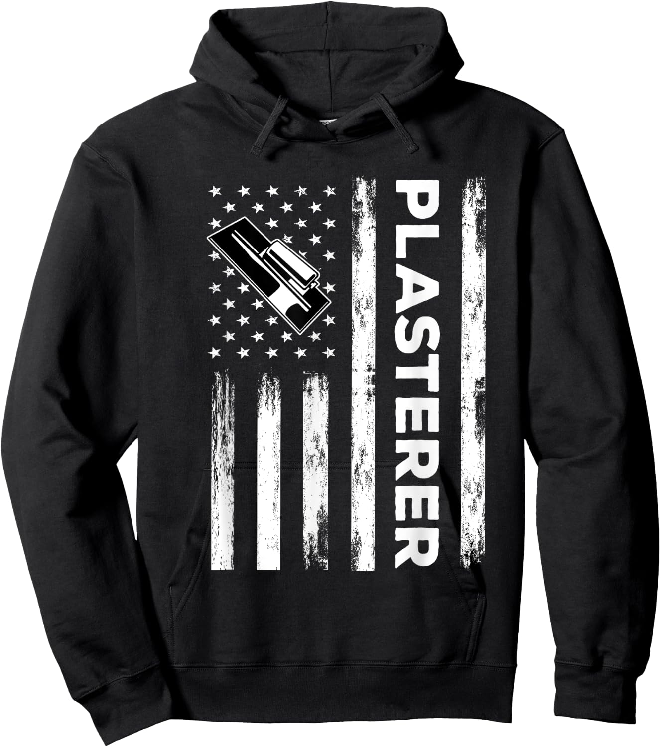 USA Flag Plasterer Outfit Bricklayer America Mason Hoodie - Hoodie | Black