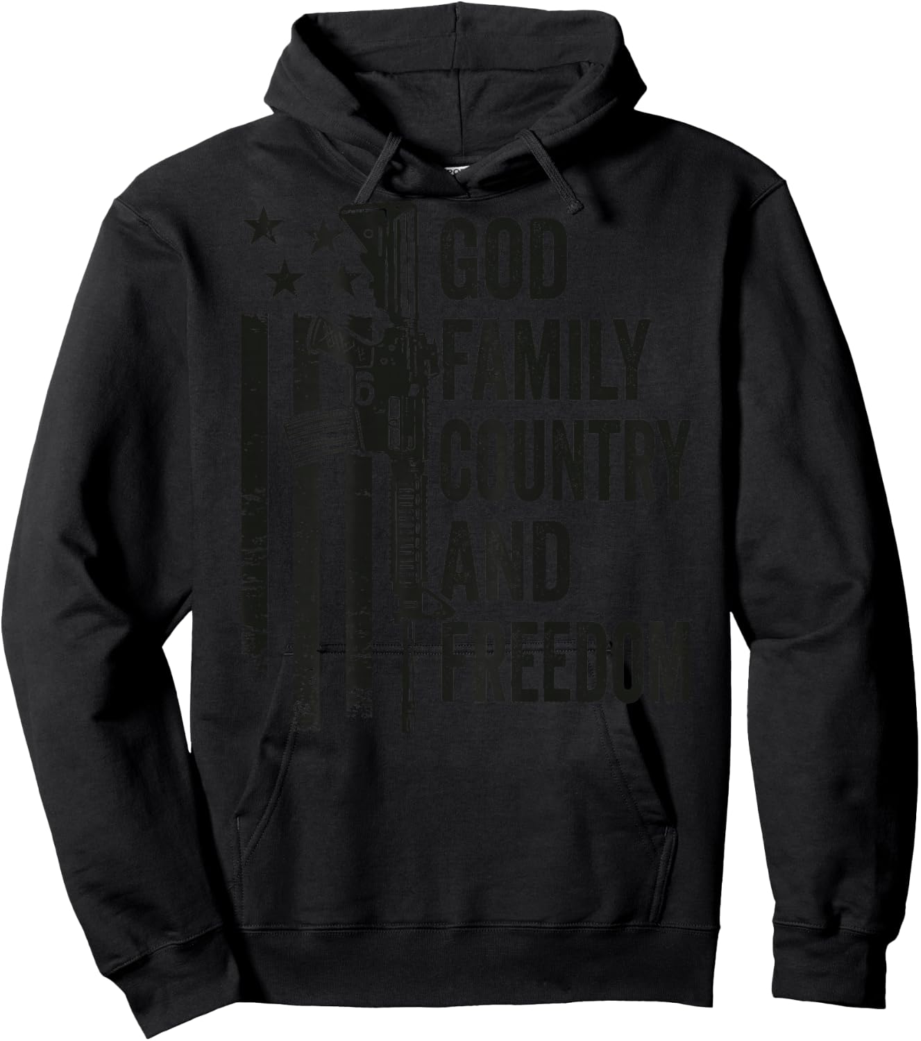 God Family Country Freedom - Pro Guns 2nd Amendment (BACK) Hoodie - Hoodie | Black