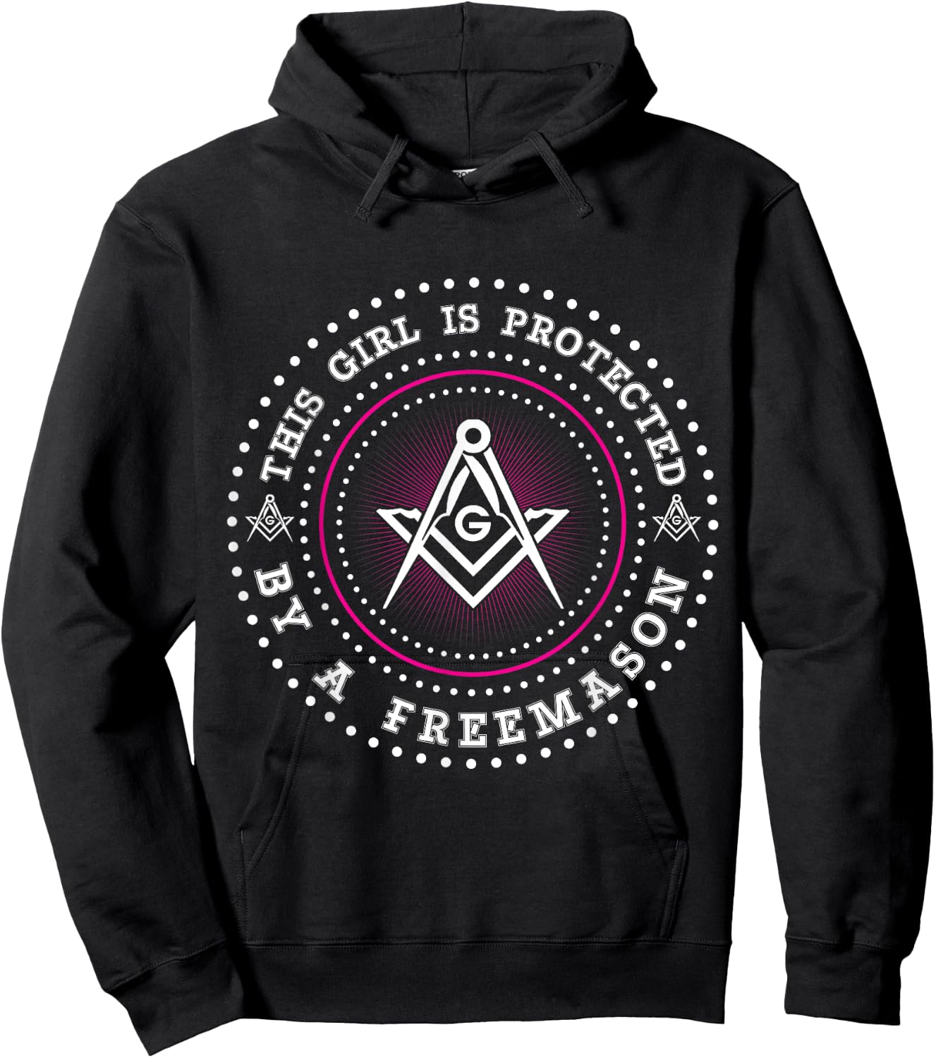 This Girl Is Protected By A Mason Compass Square Masonic Hoodie - Hoodie | Black