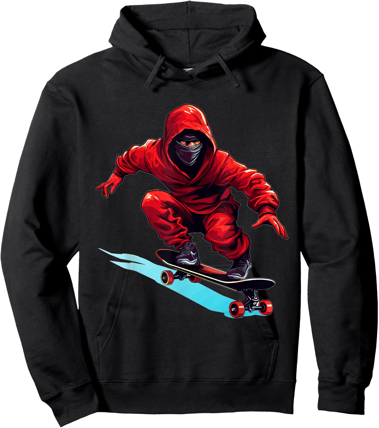Ninja Skater - Skateboard Skateboarder Skateboarding Hoodie - Hoodie | Black