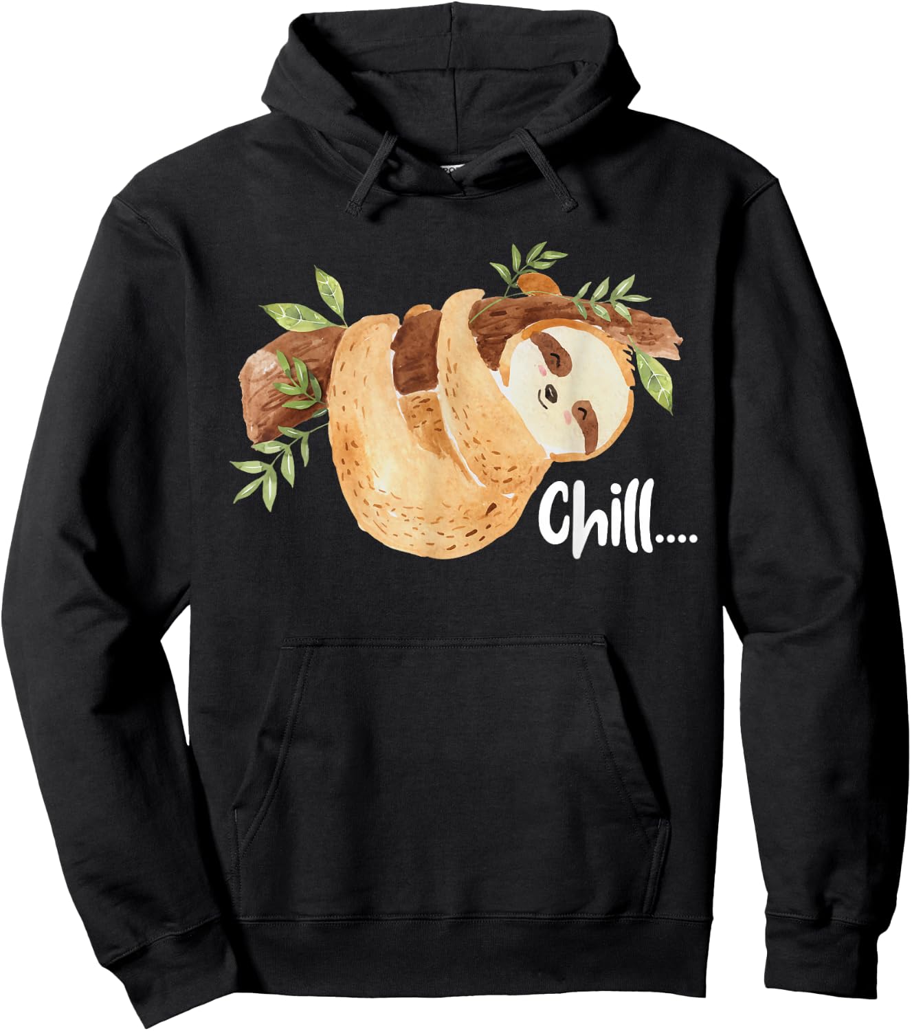 Chill - Hanging Sloth Wildlife Animal Lover Zookeeper Hoodie - Hoodie | Black