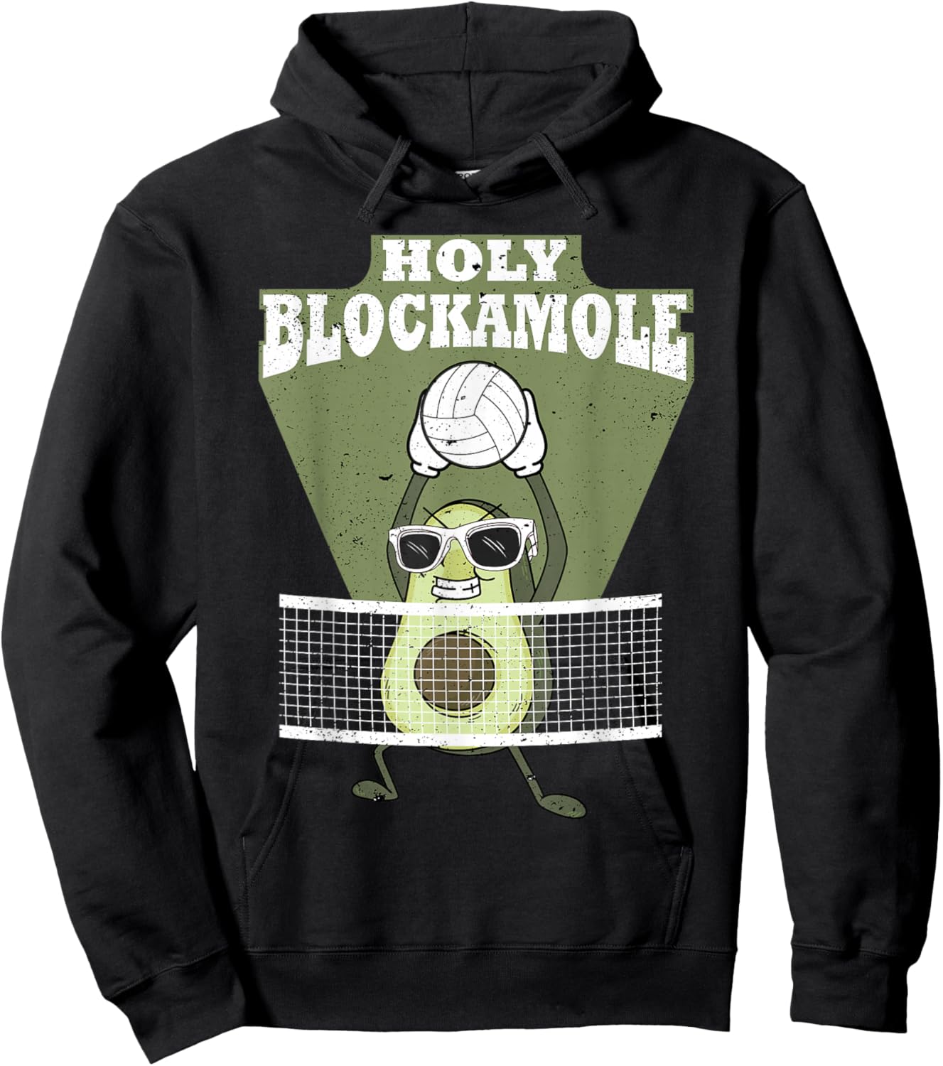 Holy Blockamole Volleyball Avocado Men Women Funny Hoodie - Hoodie | Black