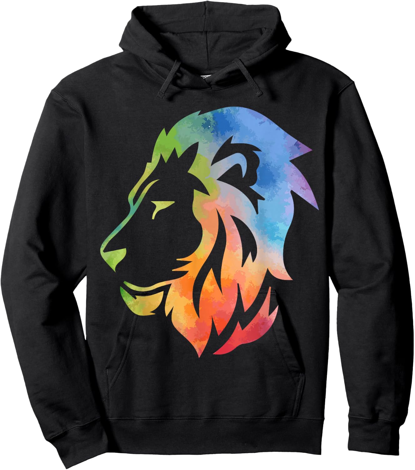 Lion Art Funny Felidae Large Cat Lover Outfit Men Women Kids Hoodie - Hoodie | Black