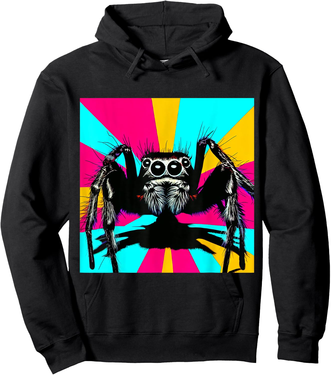 Jumping spider, Jumpingspiders, Andy Warhole style, colored Hoodie - Hoodie | Black