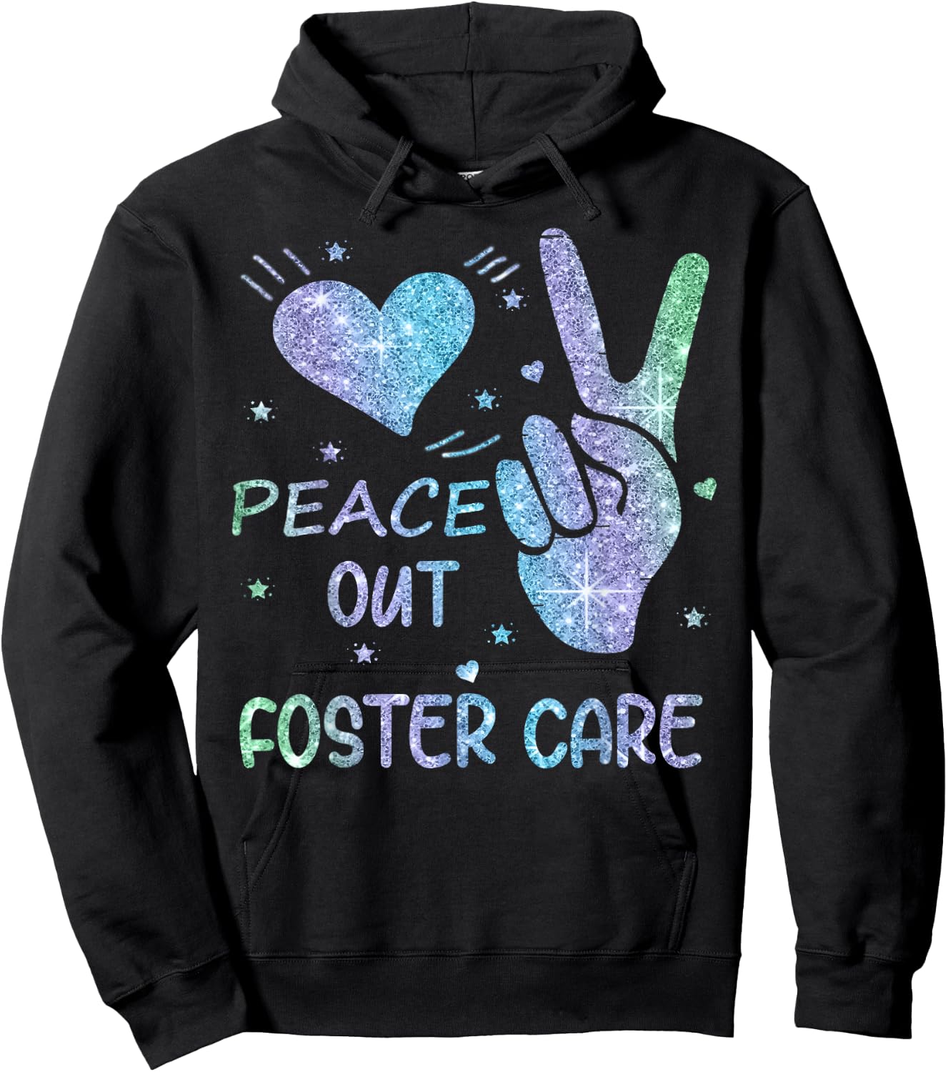 Peace Out Foster Care Adoption Gotcha Day 2023 Hoodie - Hoodie | Black