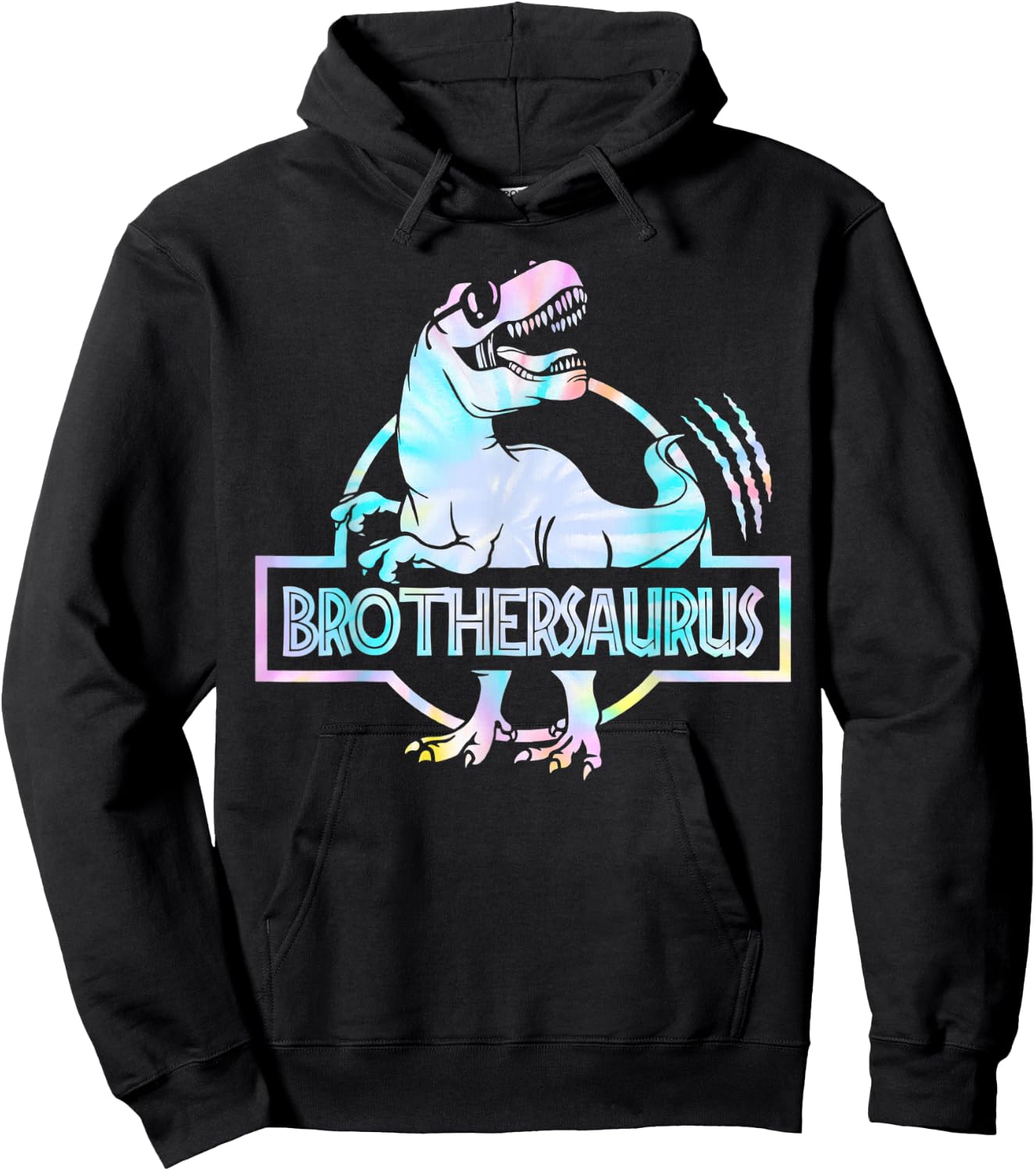 Brothersaurus T Rex Dinosaur Brother Saurus Family Matching Hoodie - Hoodie | Black