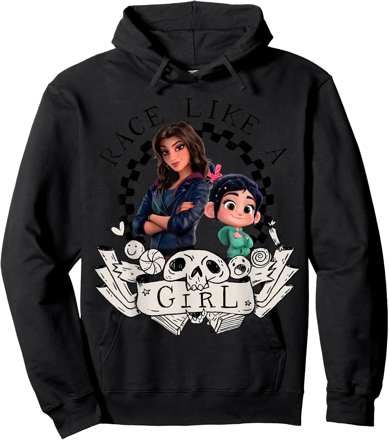 Wreck It Ralph - Race Like A Girl Shank & Vanellope Hoodie - Hoodie | Black