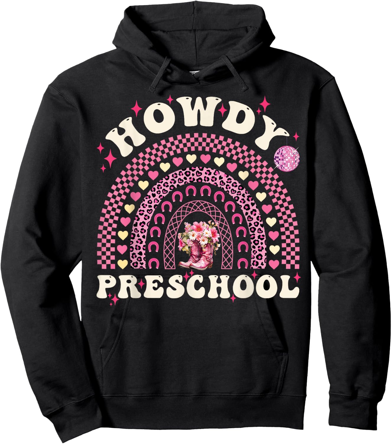 Howdy Preschool Teacher Cowgirl Western Pre-K Back To School Hoodie - Hoodie | Black