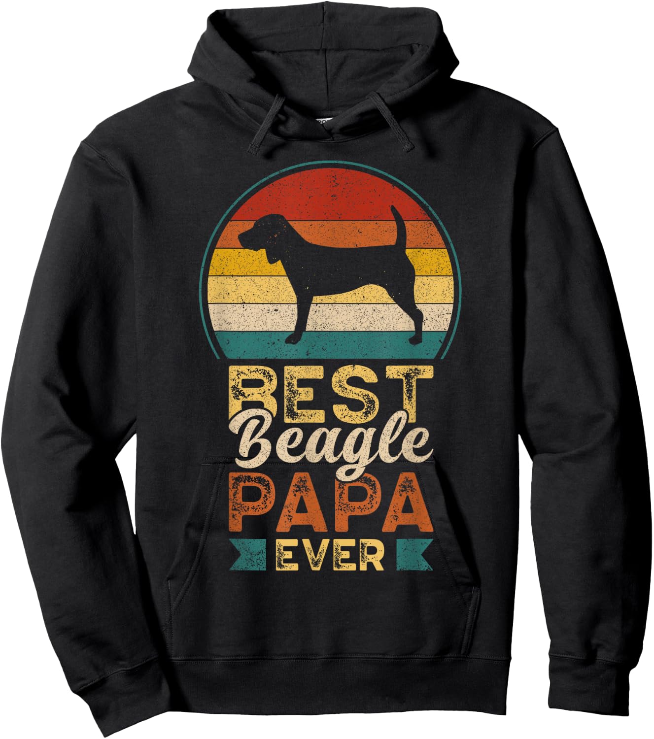 Best Beagle Papa Ever, Father's Day, Dad, Grandpa Hoodie - Hoodie | Black