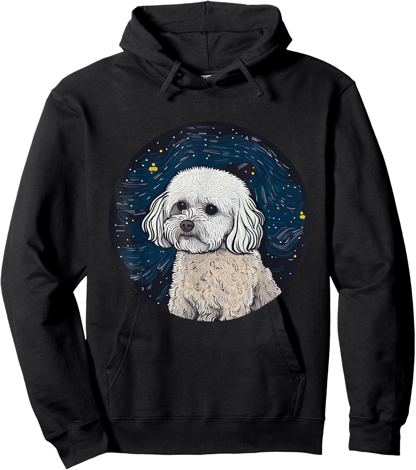 Maltipoo Starry Night Van Gogh Maltipoo Mom Dad Owner Hoodie - Hoodie | Black