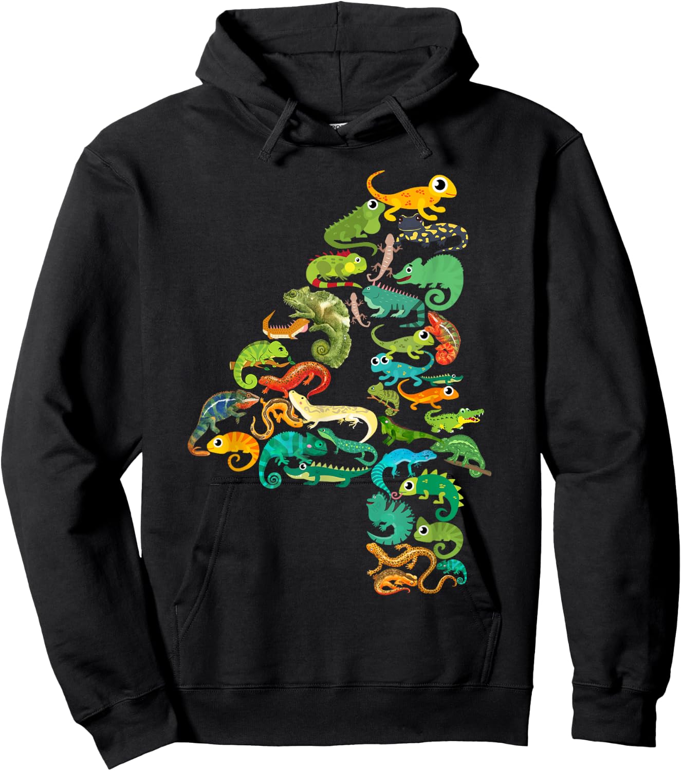Kids 4th Birthday Reptiles Lizards Themed 4 Year Old Boys Hoodie - Hoodie | Black