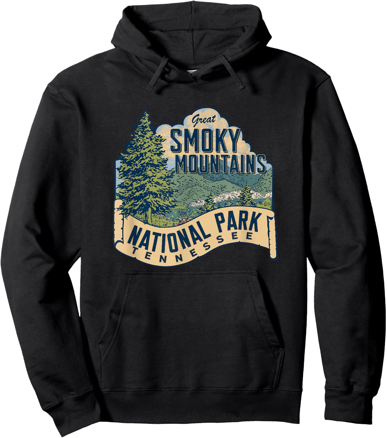 Great Smoky Mountains National Park Tennessee Hoodie - Hoodie | Black