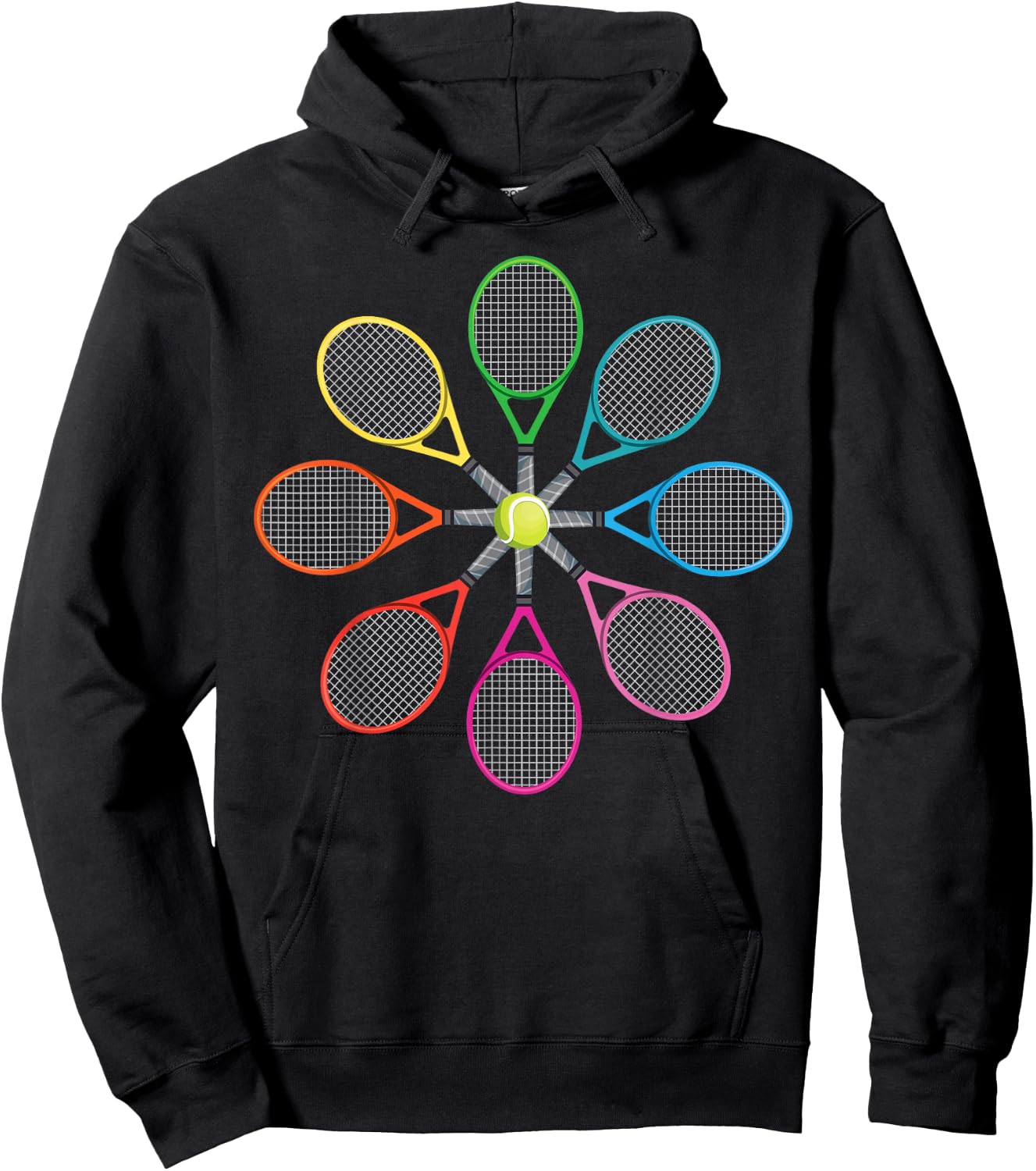 Funny Tennis Player Racket Tennis Rackets Hoodie - Hoodie | Black