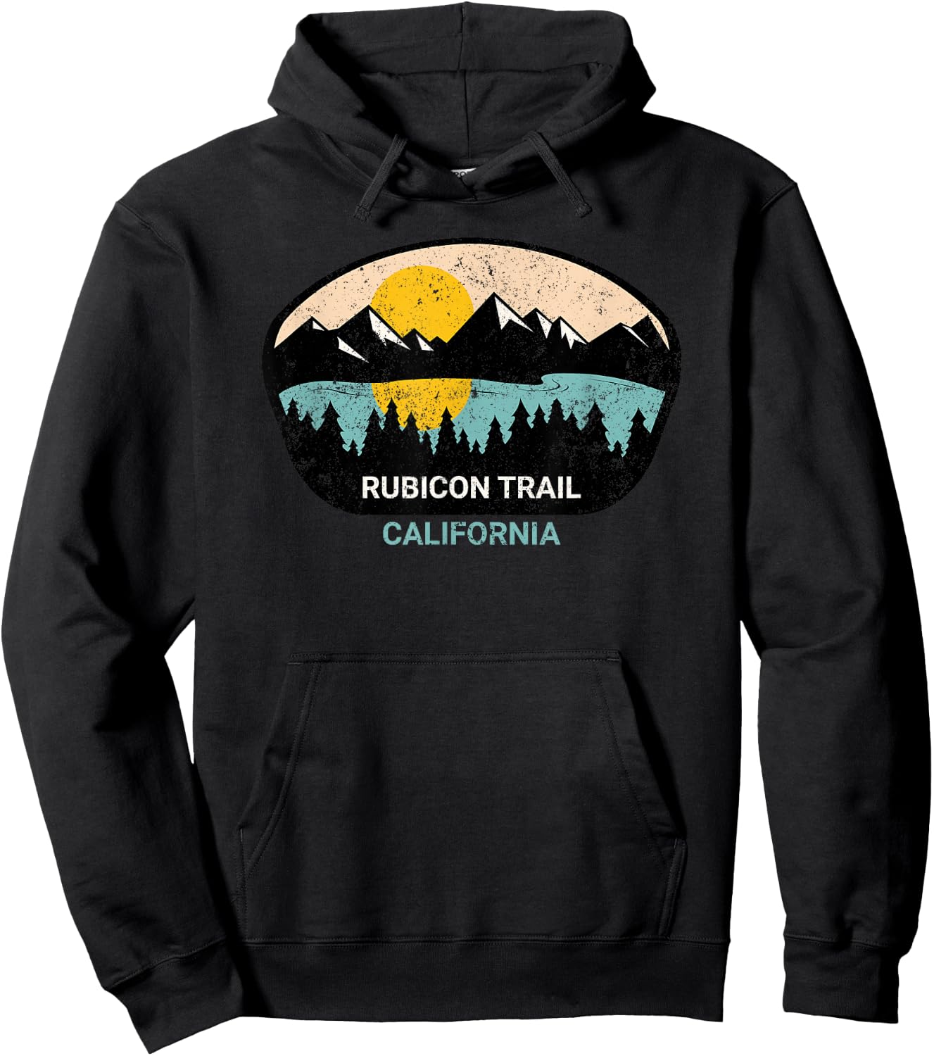 Retro Rubicon Trail - 4x4 Off-road SUV California Hiking Hoodie - Hoodie | Black