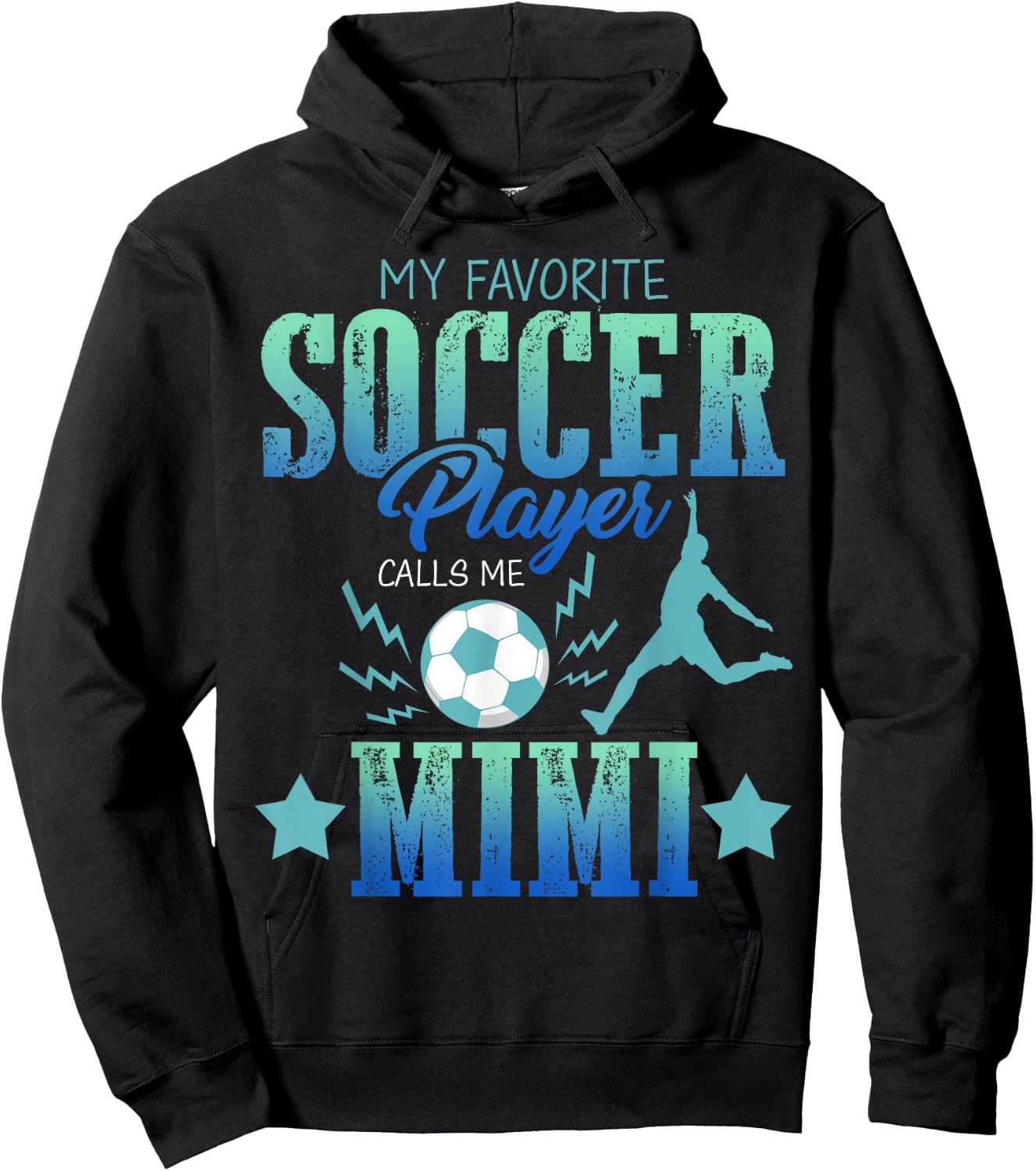 My Favorite Soccer Calls Me Mimi Field Player Family Cheer Hoodie - Hoodie | Black