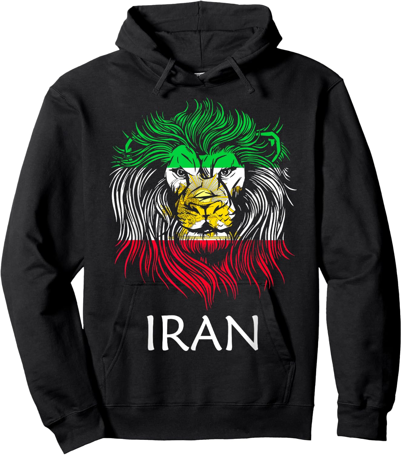 Iranian Lion Head Flag Iran Hoodie - Hoodie | Black