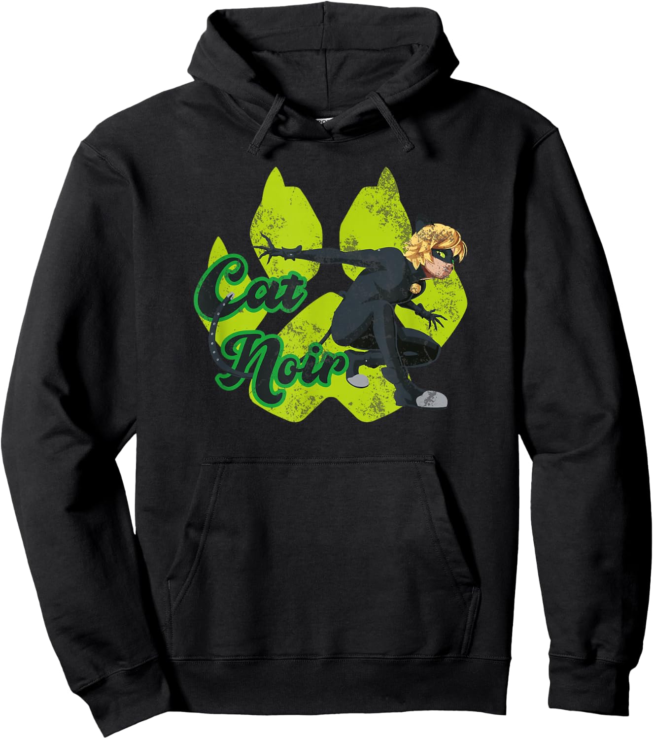 Miraculous Ladybug Vintage Collection with Cat Noir paw Hoodie - Hoodie | Black