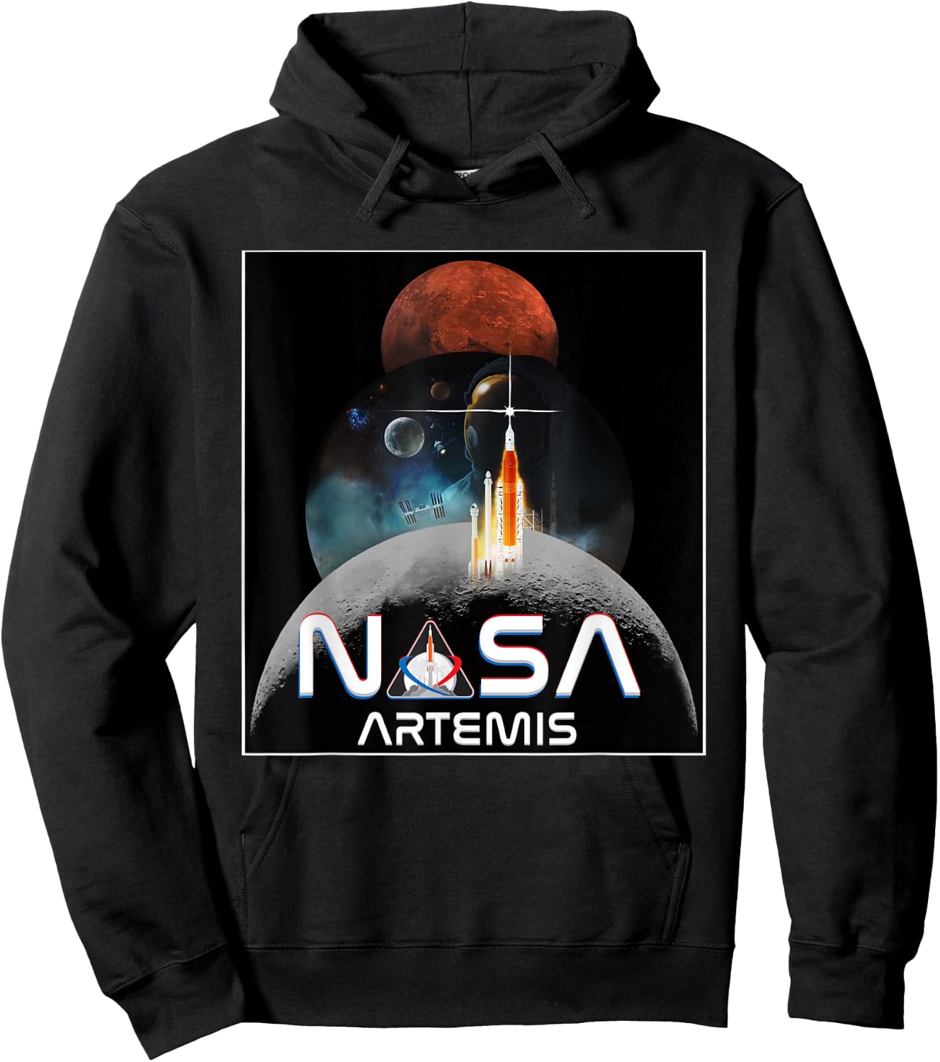 NASA Artemis Mission Worm Logo Hoodie - Hoodie | Black