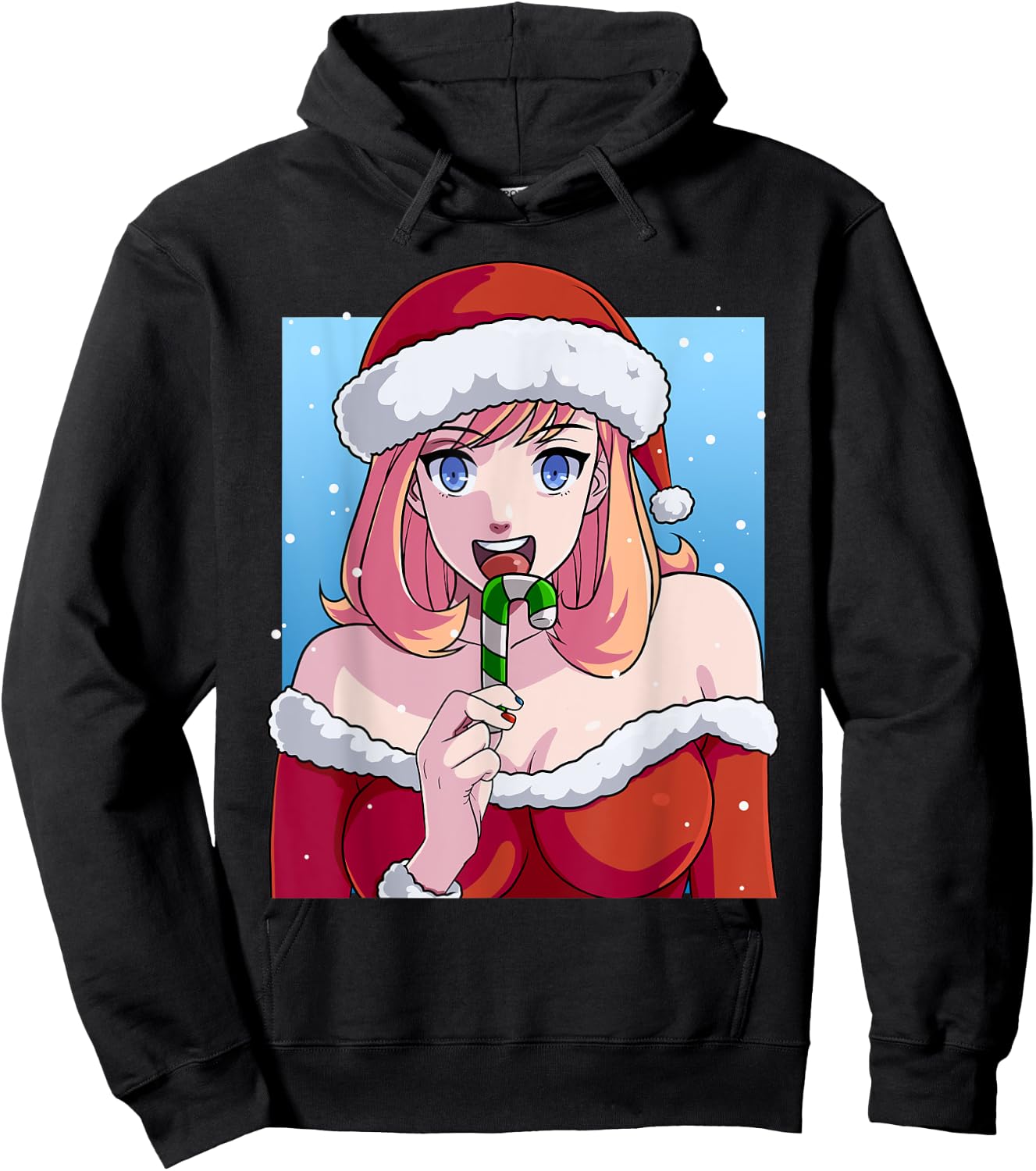 Mrs. Santa Claus Sexy Anime Babe Christmas Xmas Hoodie - Hoodie | Black