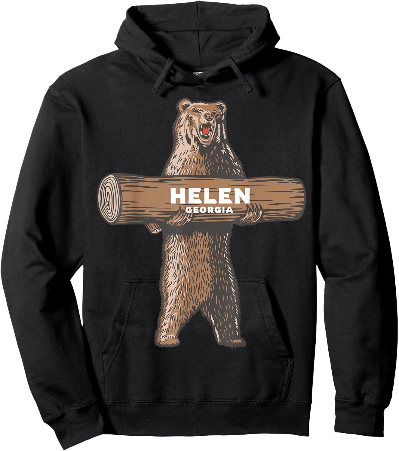 Helen Georgia GA Growling Bear Vacation Souvenir Hoodie - Hoodie | Black