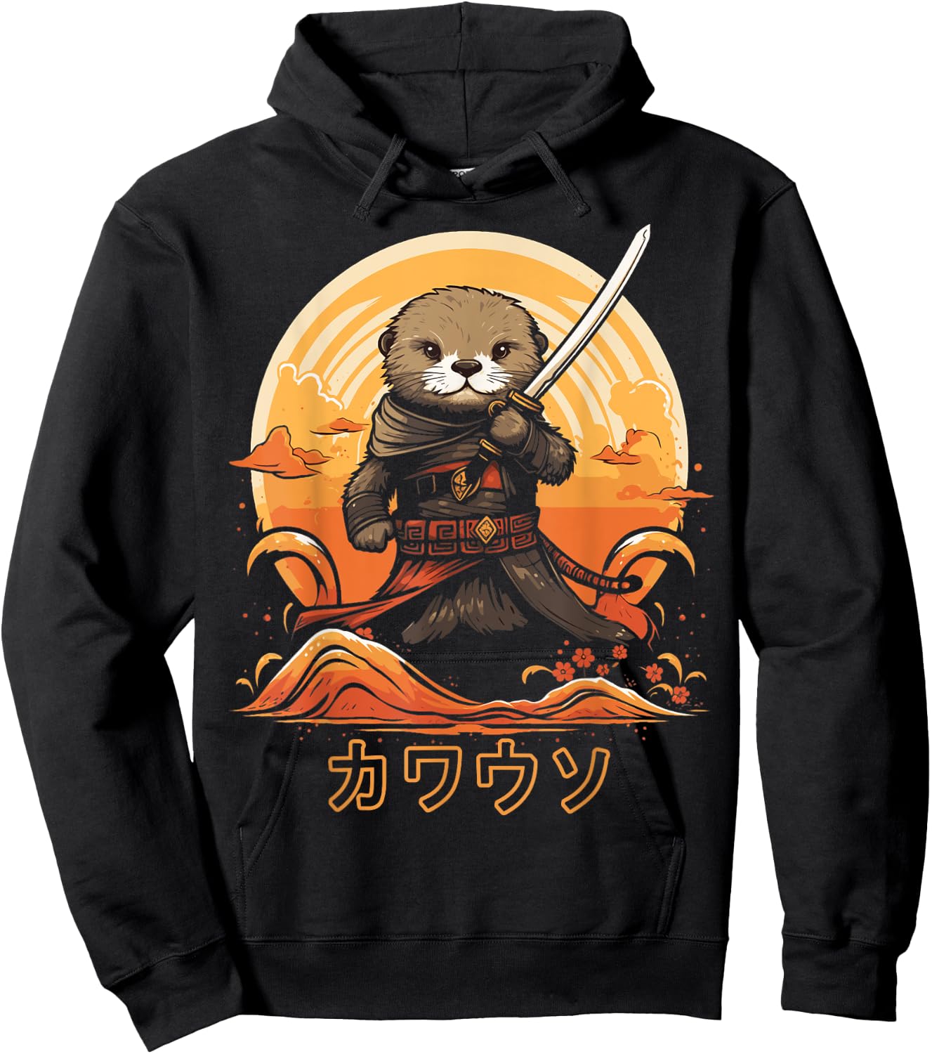 Cool Samurai Otter For Boys Girls Ninja Sea Otter Lover Hoodie - Hoodie | Black