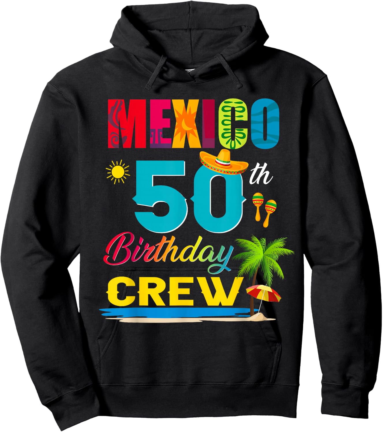 50th Cancun Mexico Birthday Crew Vacation Group Matching Hoodie - Hoodie | Black