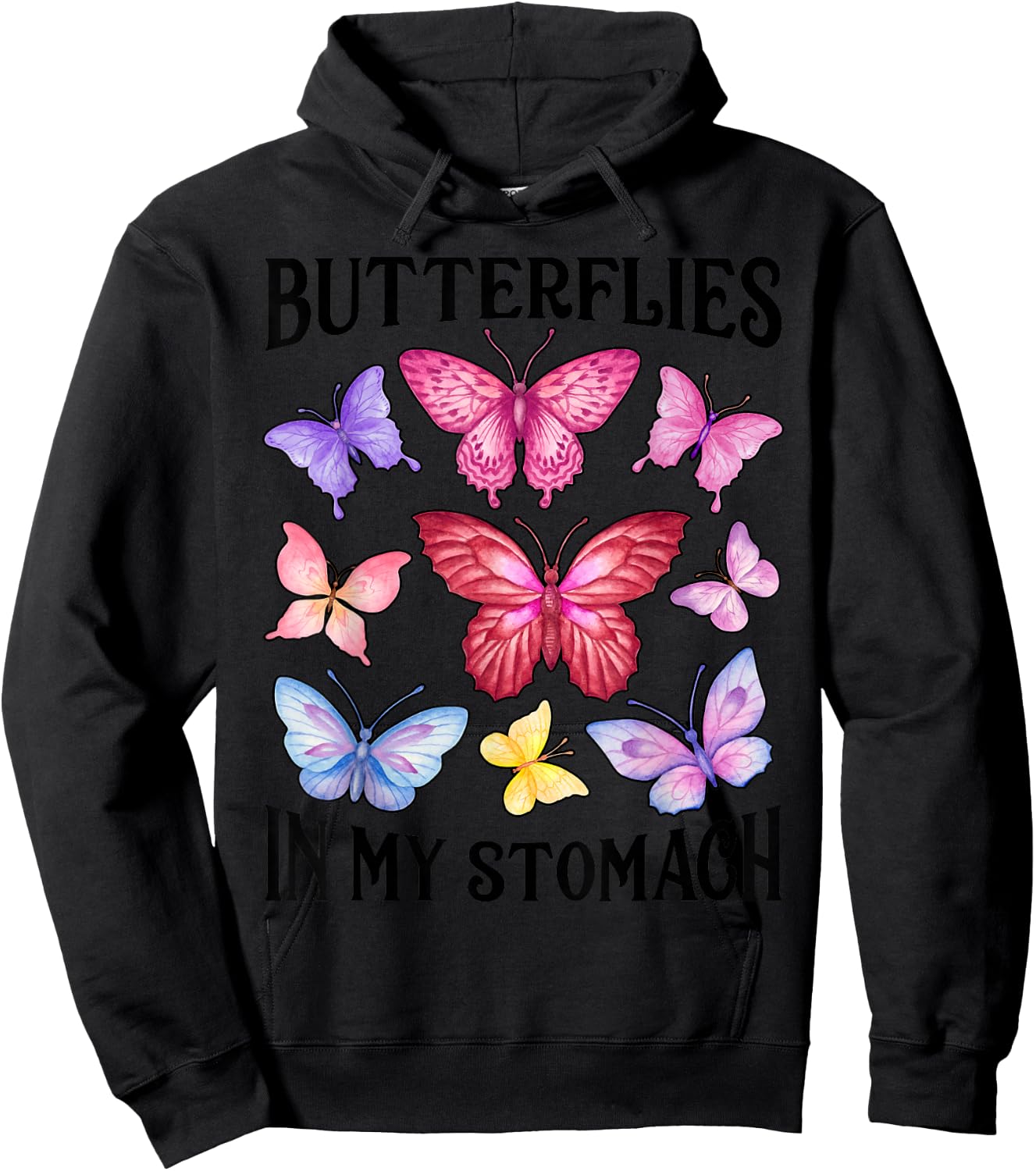Butterflies In My Stomach Funny Butterfly Lovers Cute Insect Hoodie - Hoodie | Black