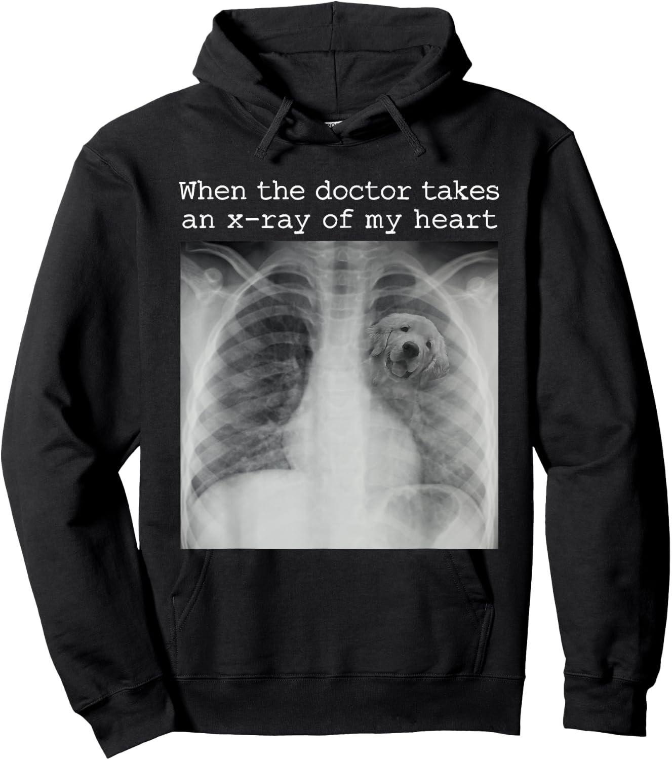 When The Doctor Takes an X-ray of My Heart Golden Retriever Hoodie - Hoodie | Black