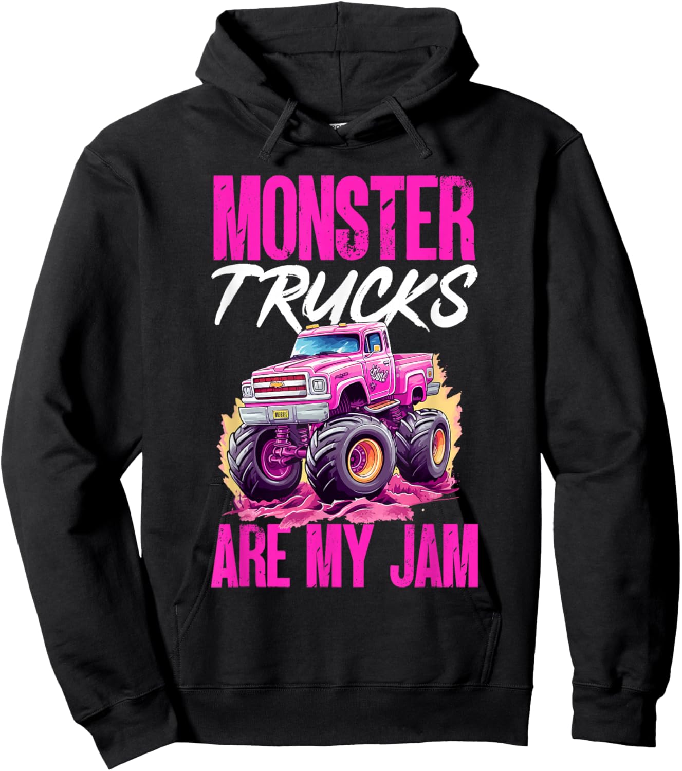 Monster Truck Toddler Girl Monster Trucks Are My Jam Hoodie - Hoodie | Black