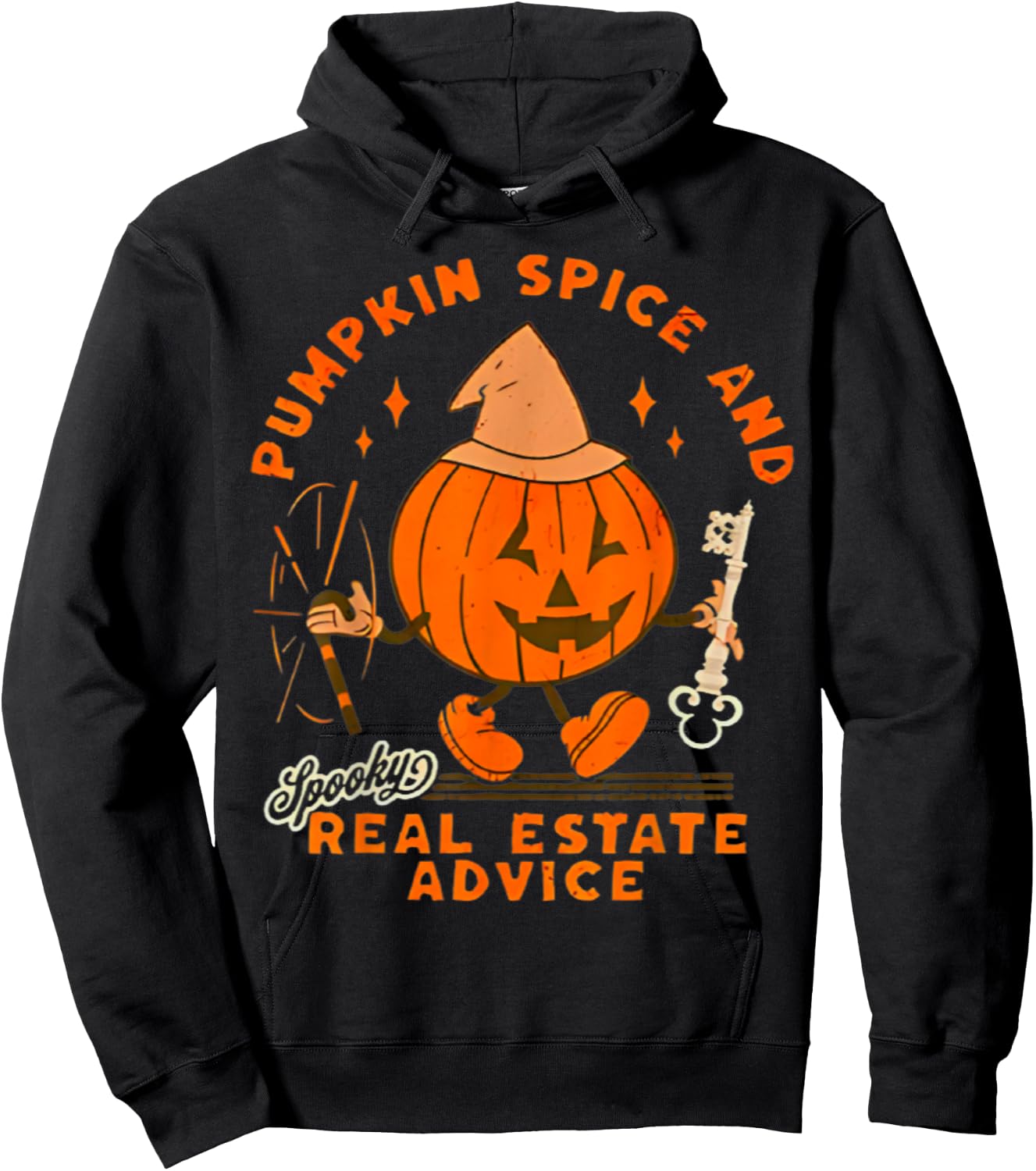 Real Estate Halloween Pumpkin Spice And Real Estate Advice Hoodie - Hoodie | Black