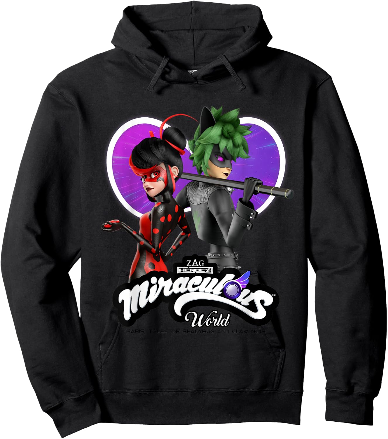 Miraculous Ladybug Cat Noir Tales of Shadybug and Claw Noir Hoodie - Hoodie | Black
