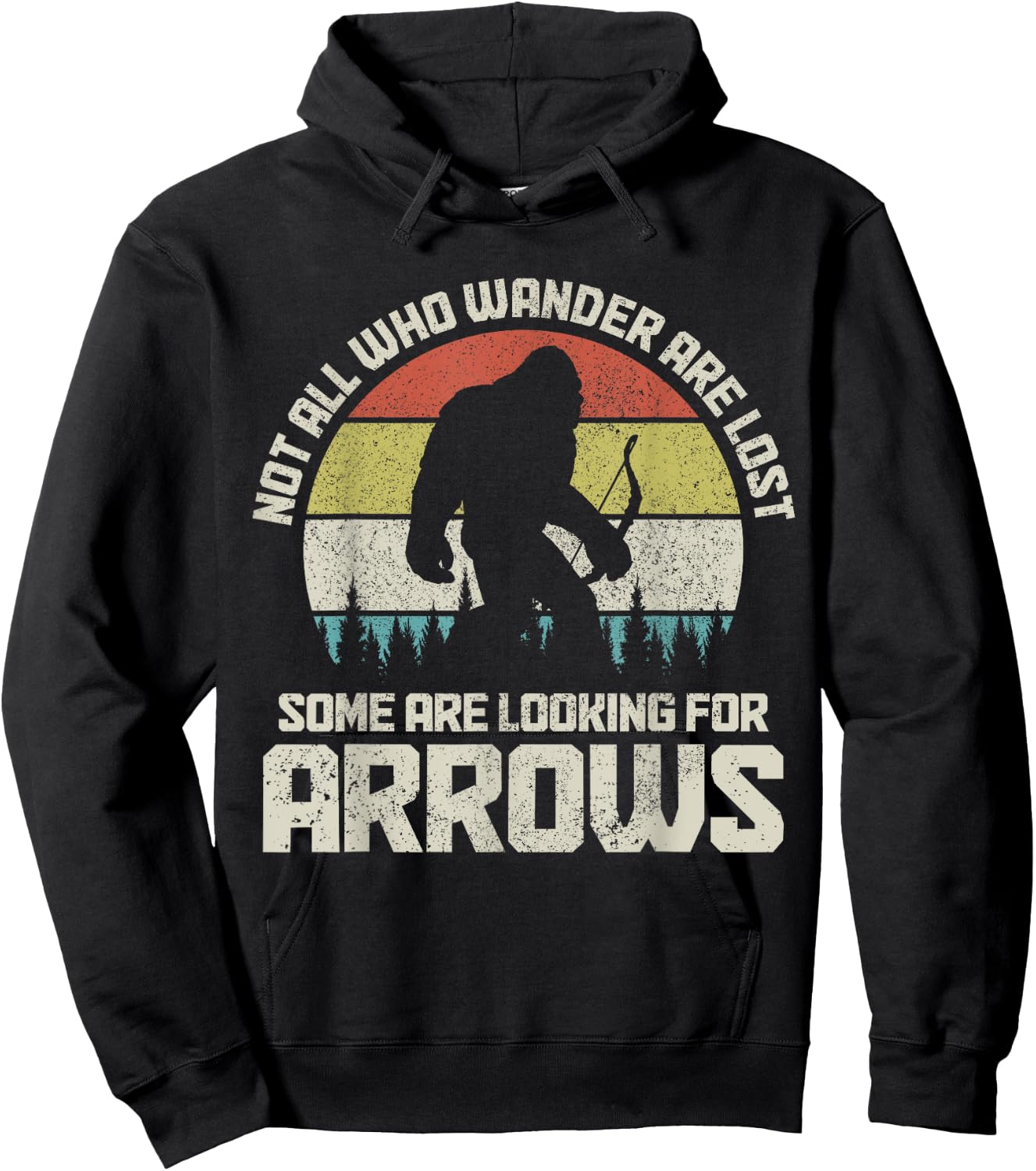 Archery Looking For Arrows Funny Bow Hunting Bigfoot Archer Hoodie - Hoodie | Black