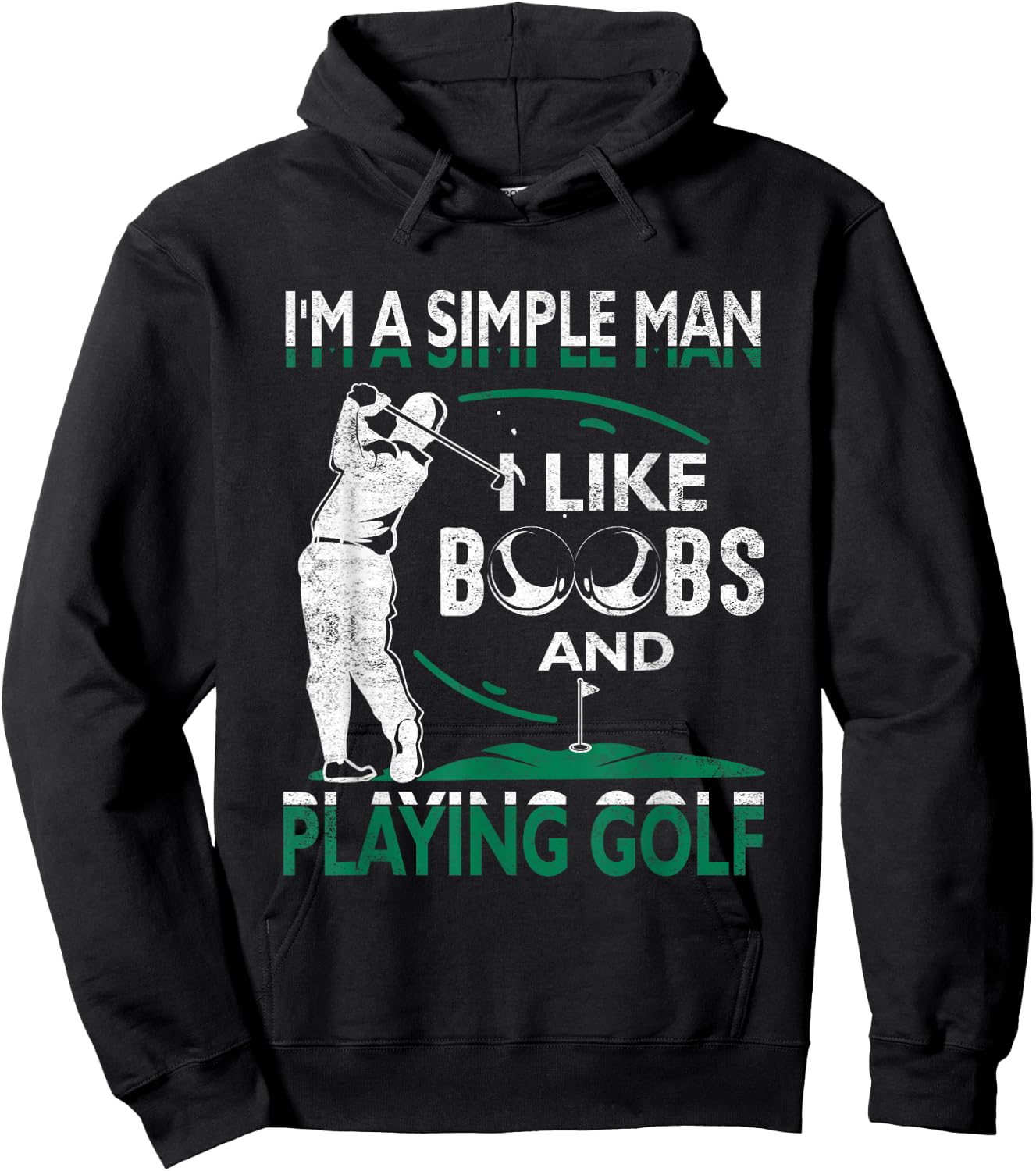 I'm A Simple-Man I Like-Boobs and Playing Golf For Golfer Hoodie - Hoodie | Black