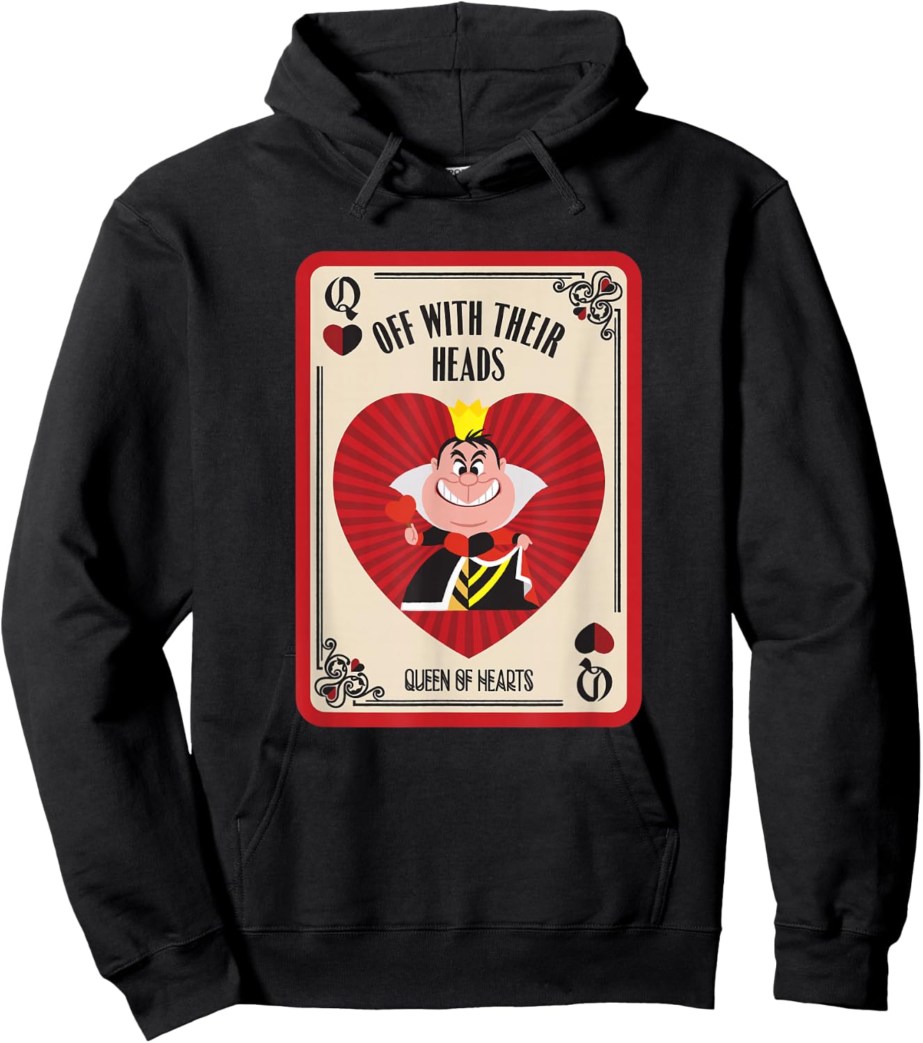 Disney Villains The Queen of Hearts Off with Their Heads Small Hoodie - Hoodie | Black