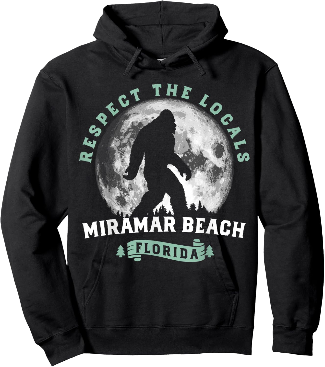 Miramar Beach Florida Respect the Locals Bigfoot Swamp Ape Women Kids Hoodie - Hoodie | Black