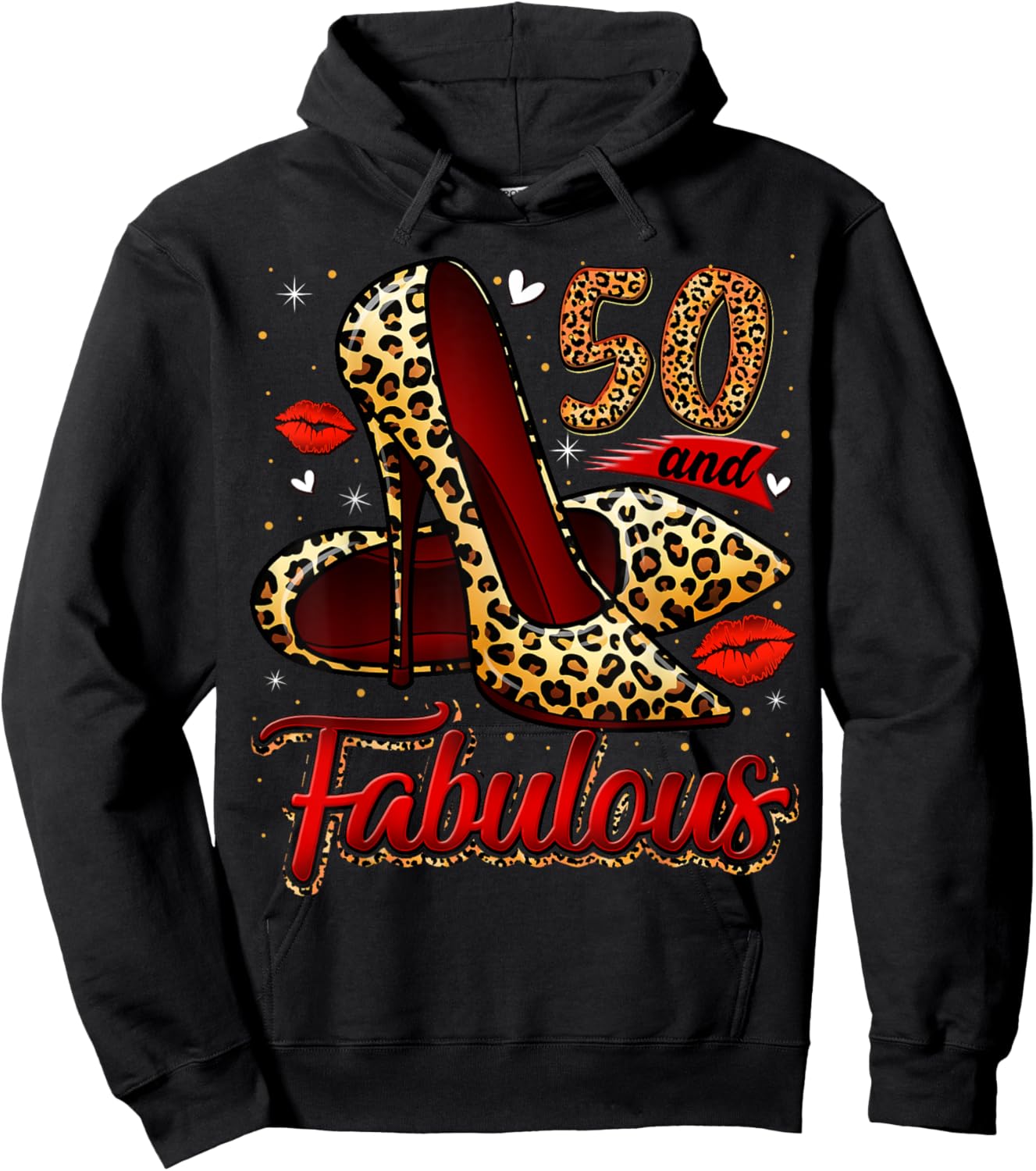 50 and Fabulous High Heels Stepping Into My 50th Birthday Hoodie - Hoodie | Black